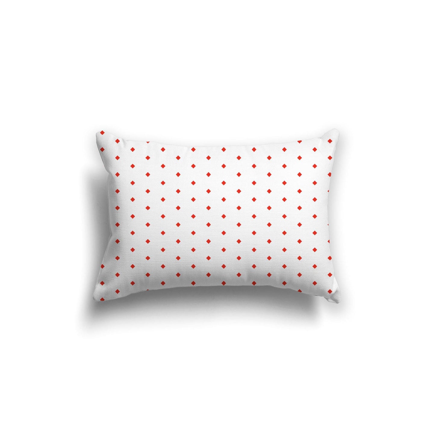 Off-White Cotton Canvas Cushion Covers with Fine Red Diamonds on Front, CACU-1410-111