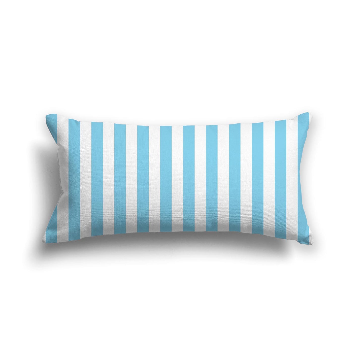 Off-White Cotton Canvas Cushion Covers with Blue Bars on Front, CACU-1430-051