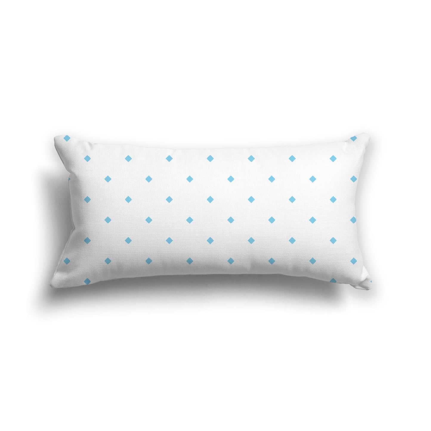 Off-White Cotton Canvas Cushion Covers with Blue Diamonds on Front, CACU-1430-101