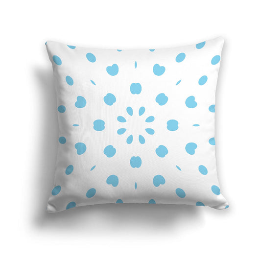 White Spun Polyester Throw Pillow with Light Blue Burst Pattern on Front, USCU-1430-231