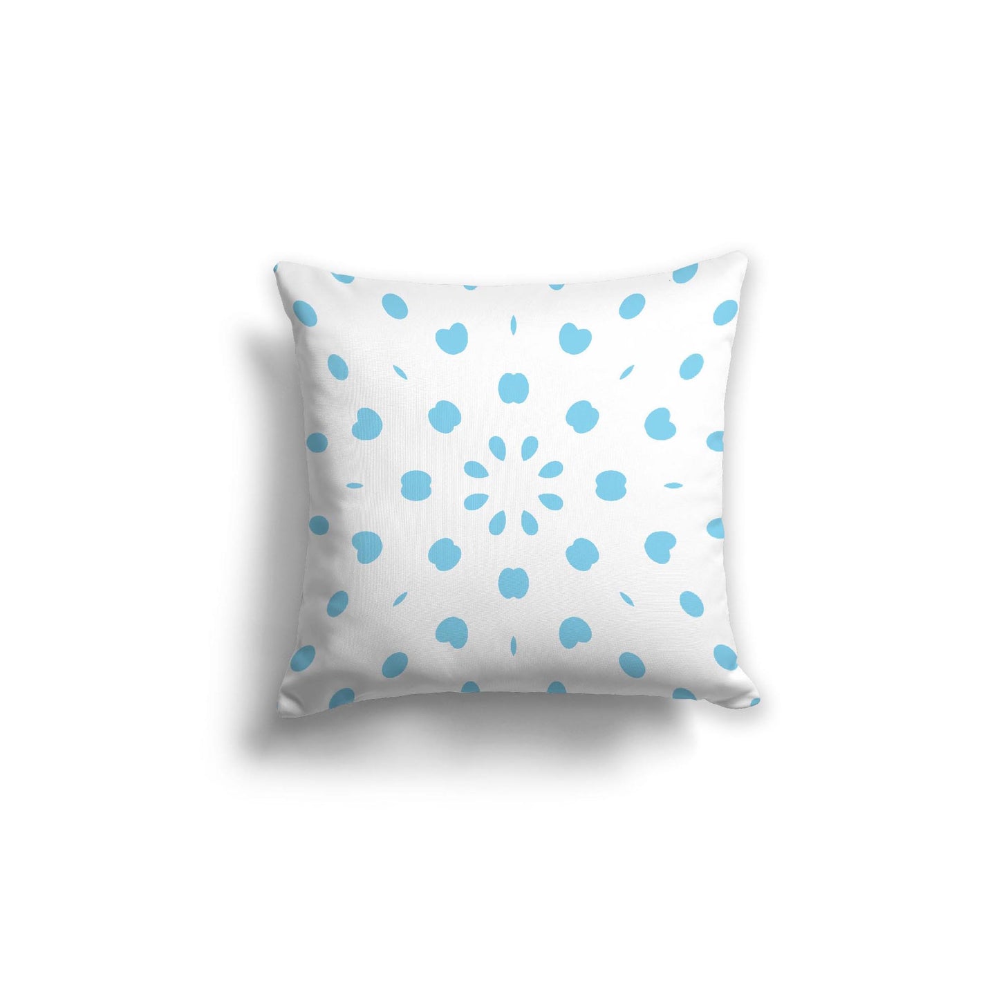 Off-White Cotton Canvas Cushion Covers with Blue Burst Pattern on Front, CACU-1430-231