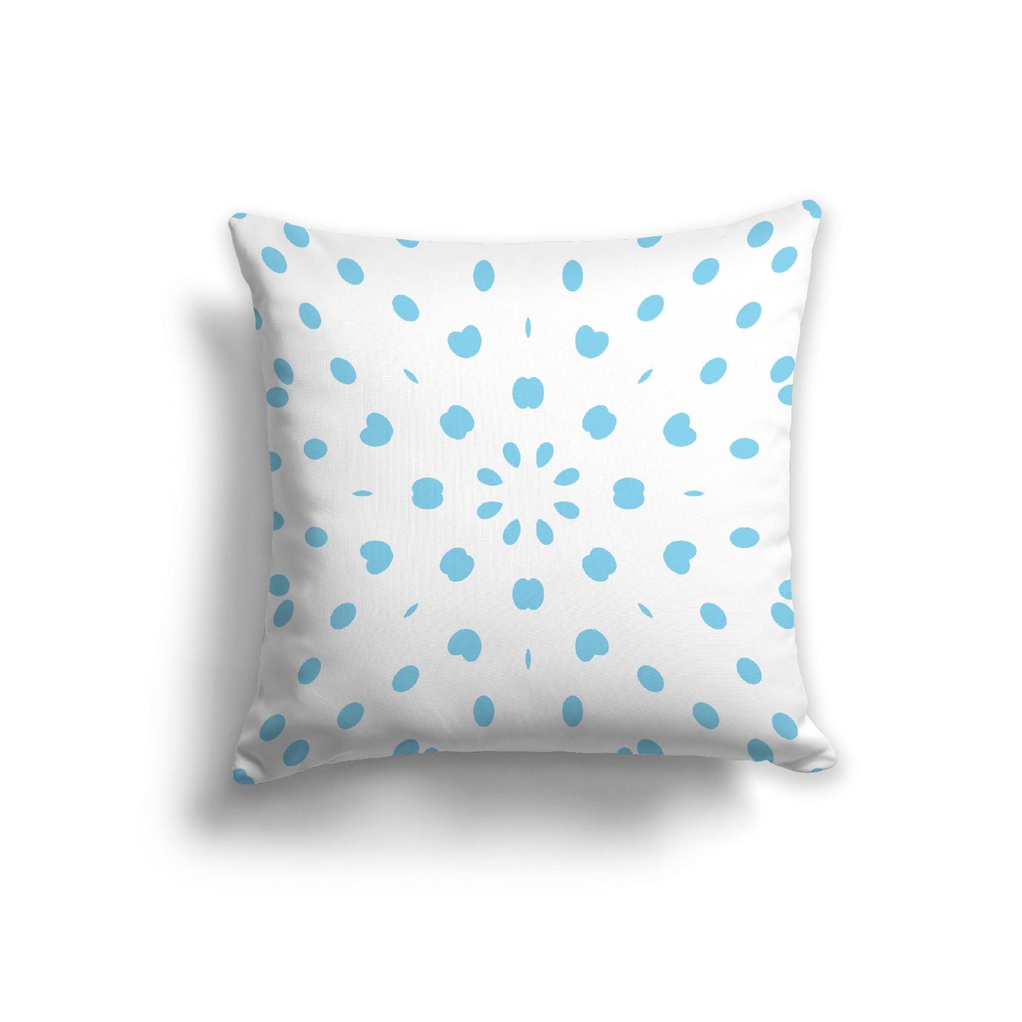 Off-White Cotton Canvas Cushion Covers with Blue Burst Pattern on Front, CACU-1430-231