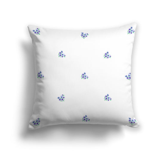 Purple Spun Polyester Cushion Covers with Small Floral Pattern, USCU-1306-888