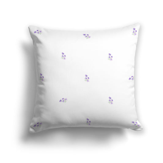 Purple Spun Polyester Throw Pillow with Small Floral Pattern, USCU-1326-888