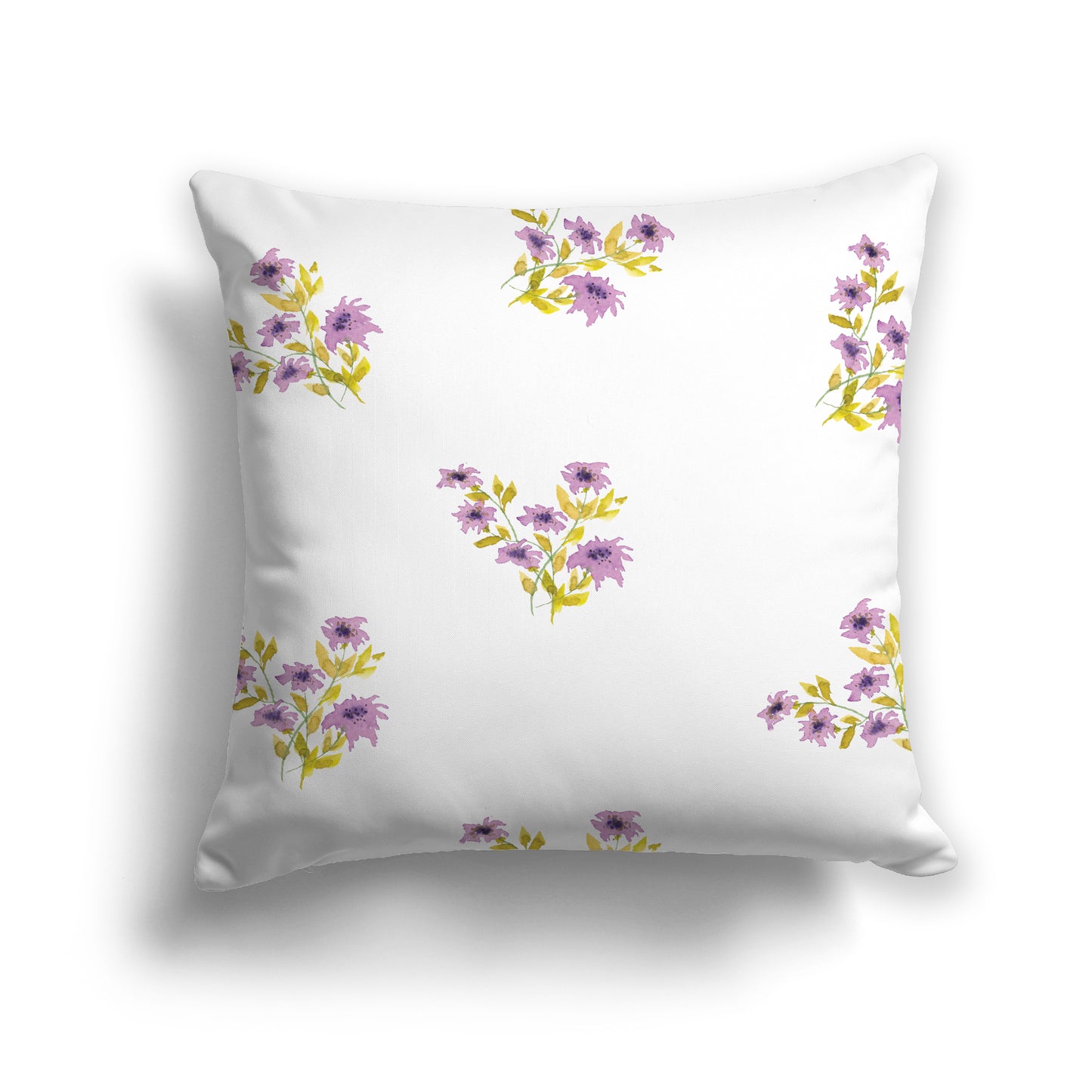 Mauve Cotton Canvas Cushion Covers with Medium Floral Pattern, CACU-1365-888