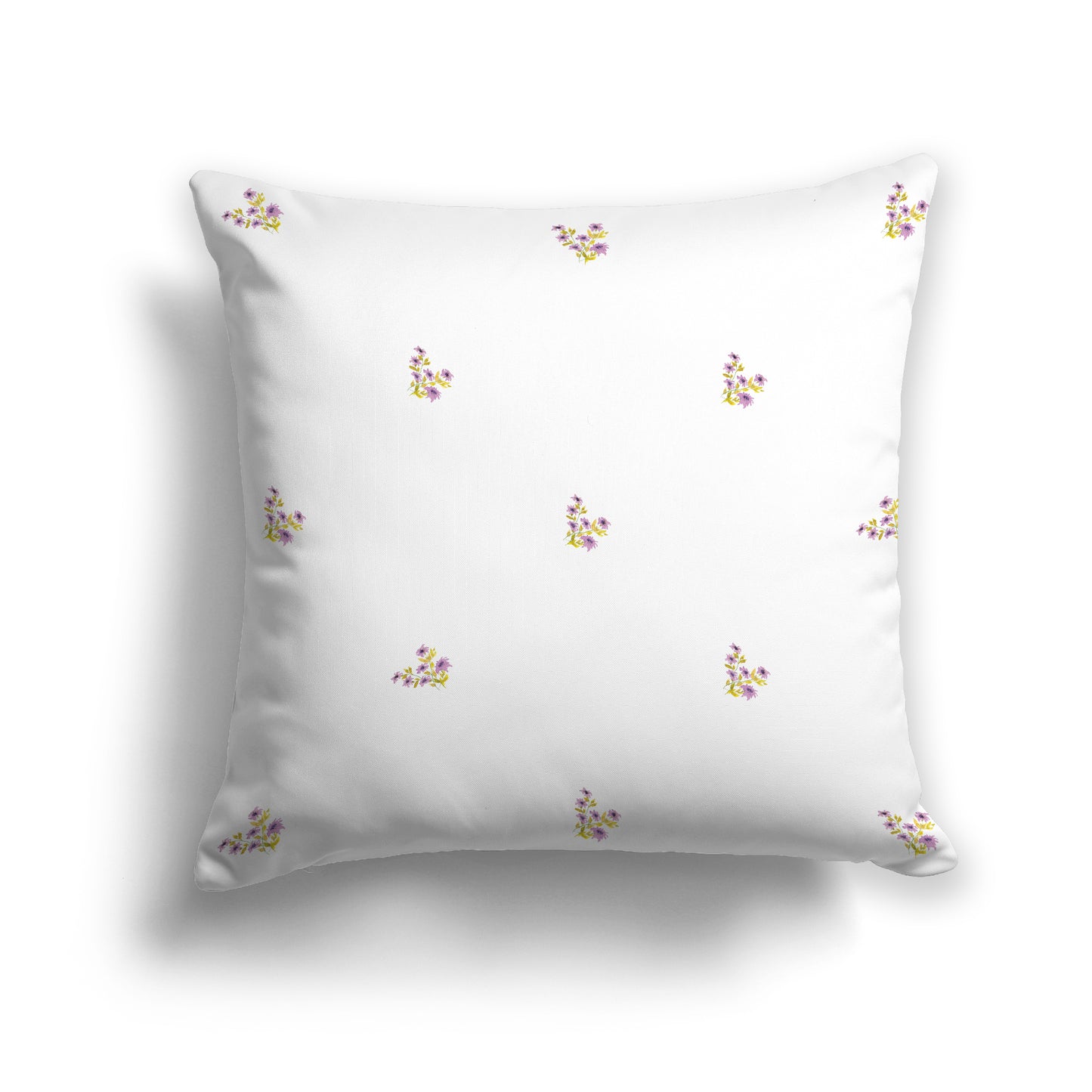 Mauve Spun Polyester Throw Pillow with Small Floral Pattern, USCU-1366-888