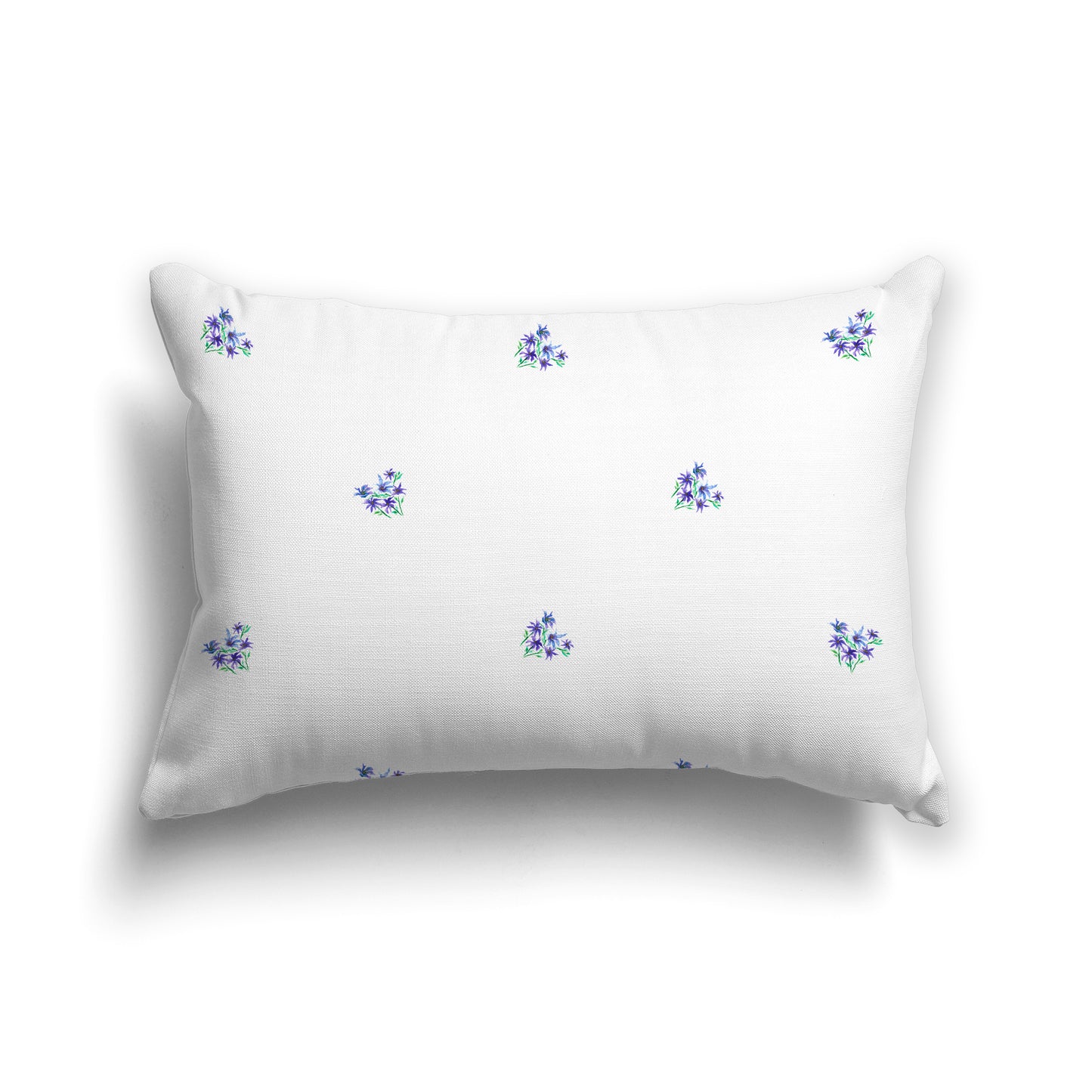 Purple Spun Polyester Cushion Covers with Small Floral Pattern, USCU-1306-888