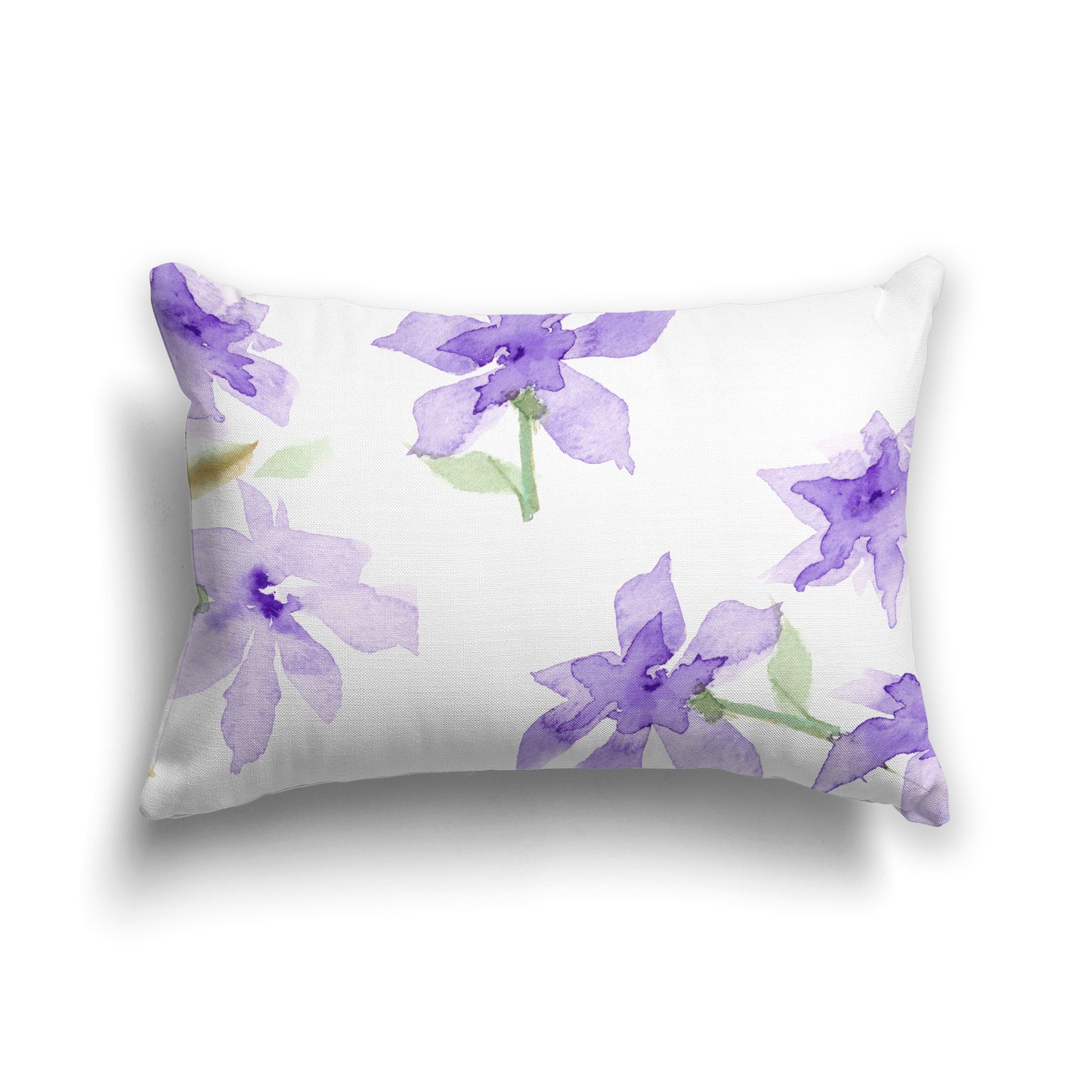 Purple Spun Polyester Throw Pillow with Large Floral Print, USCU-1324-888