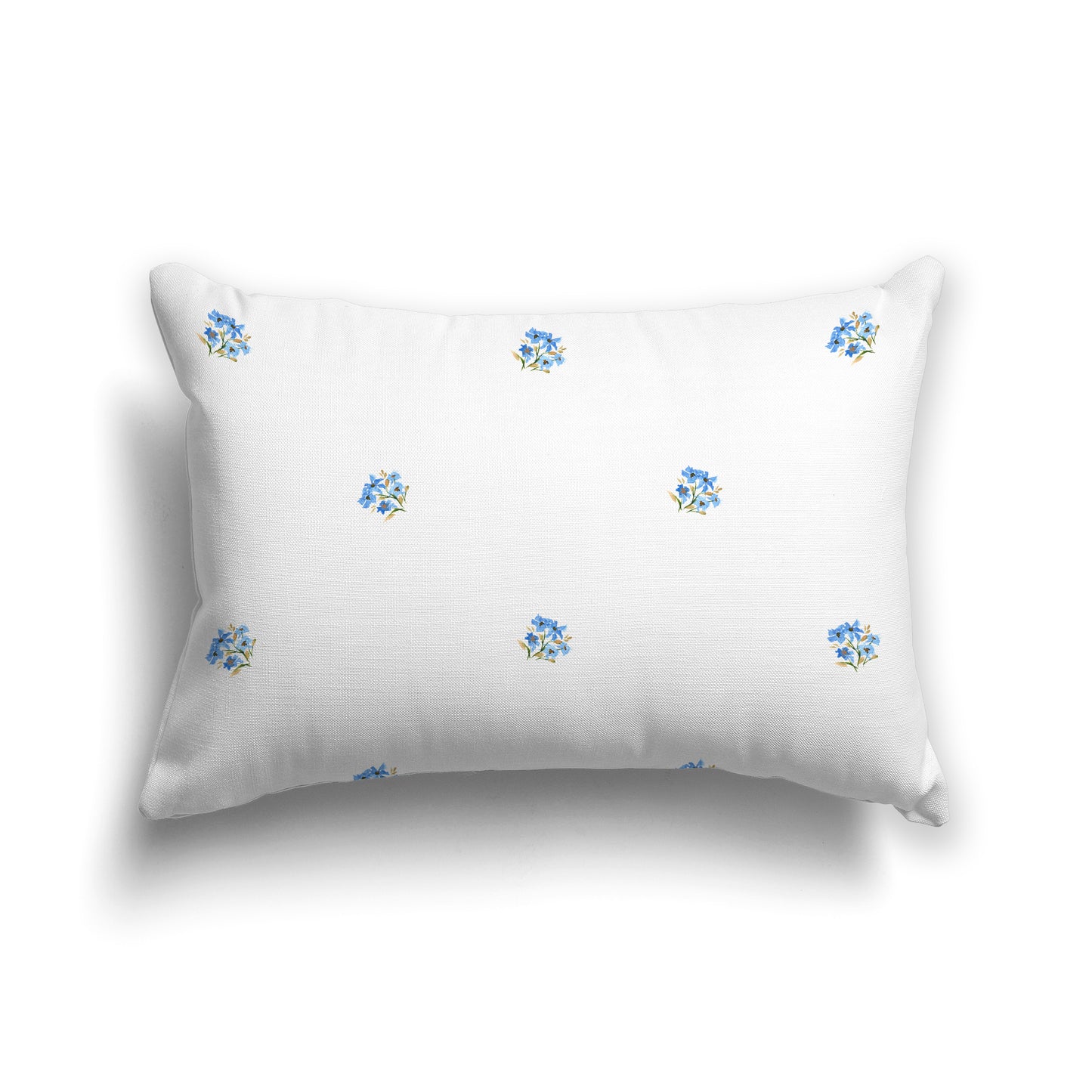Blue Cotton Canvas Cushion Covers with Small Floral Pattern, CACU-1406-888