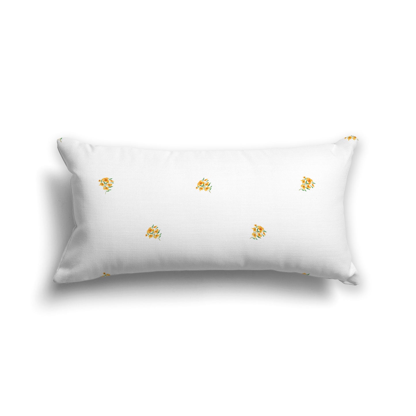 Yellow-Orange Cotton Canvas Cushion Covers with Small Floral Pattern, CACU-1316-888