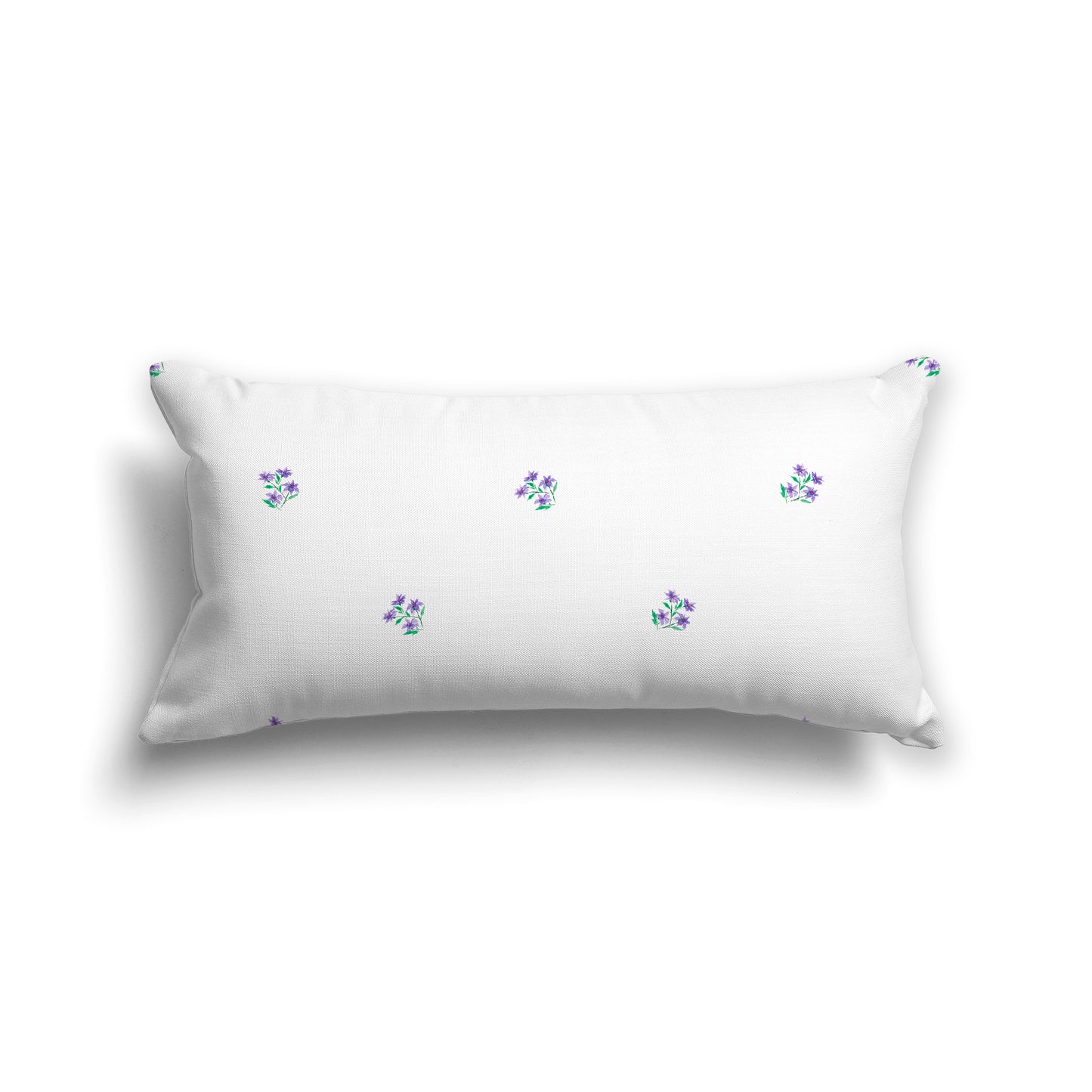 Purple Cotton Canvas Cushion Covers with Small Floral Pattern, CACU-1356-888