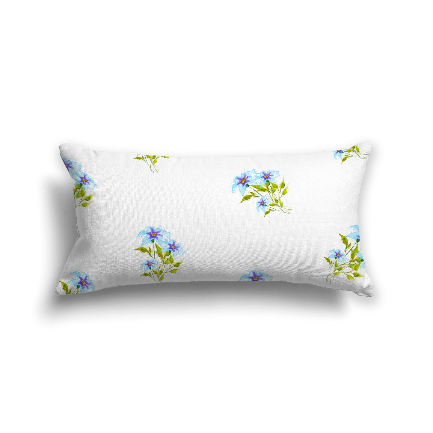 Blue Cotton Canvas Cushion Covers with Medium Floral Pattern, CACU-1375-888