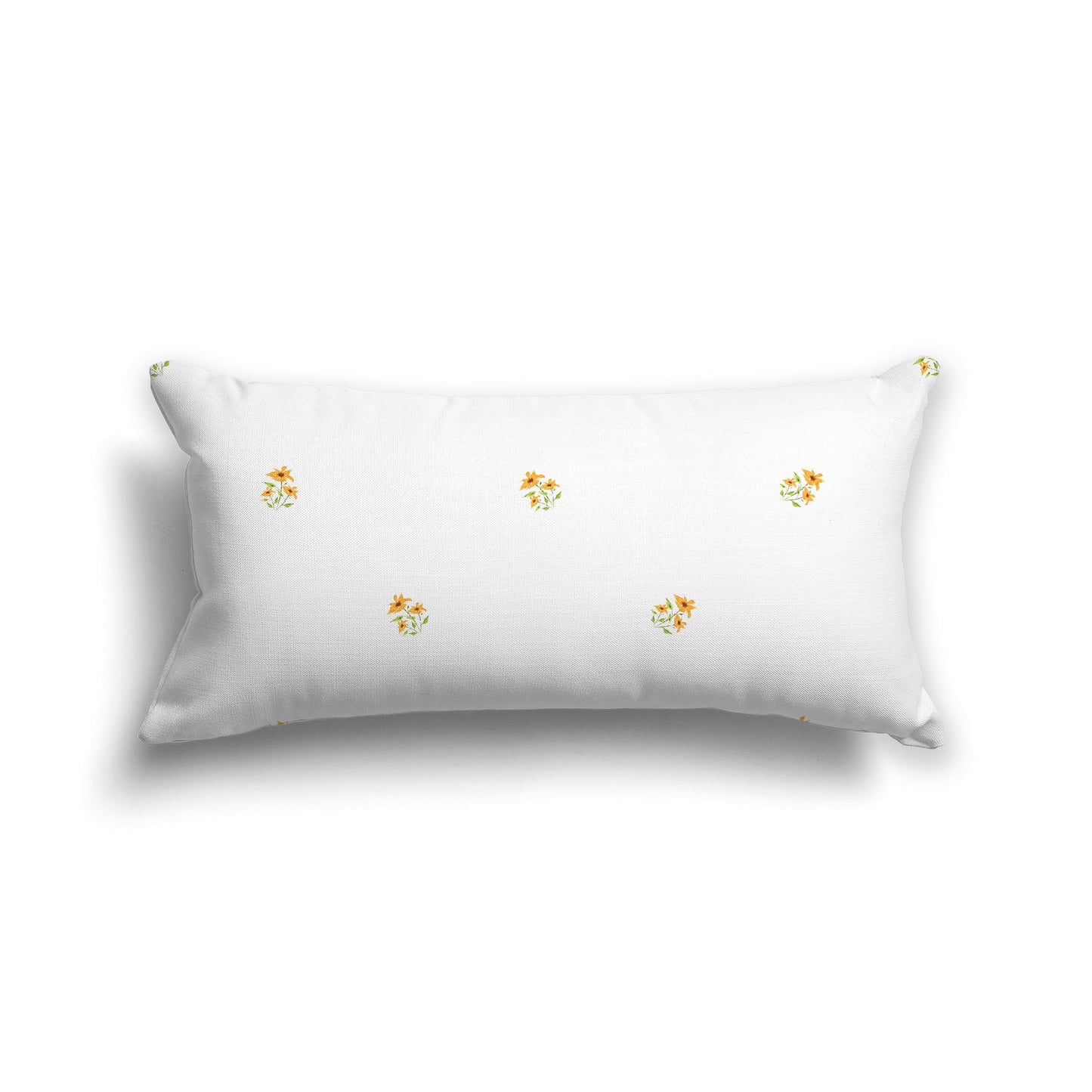 Yellow-Orange Cotton Canvas Cushion Covers with Small Floral Pattern, CACU-1396-888