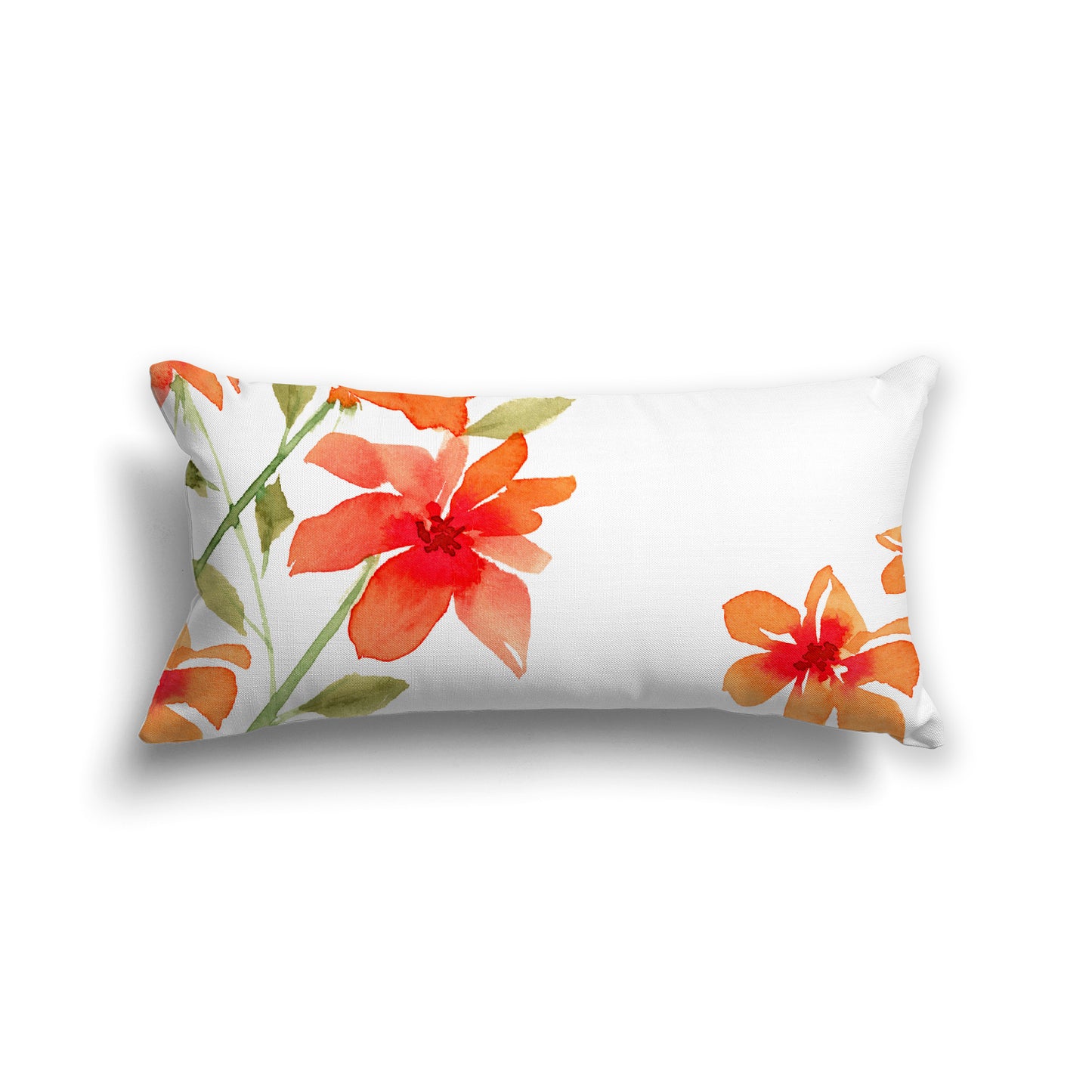 Red Cotton Canvas Cushion Covers with Large Floral Print, CACU-1414-888