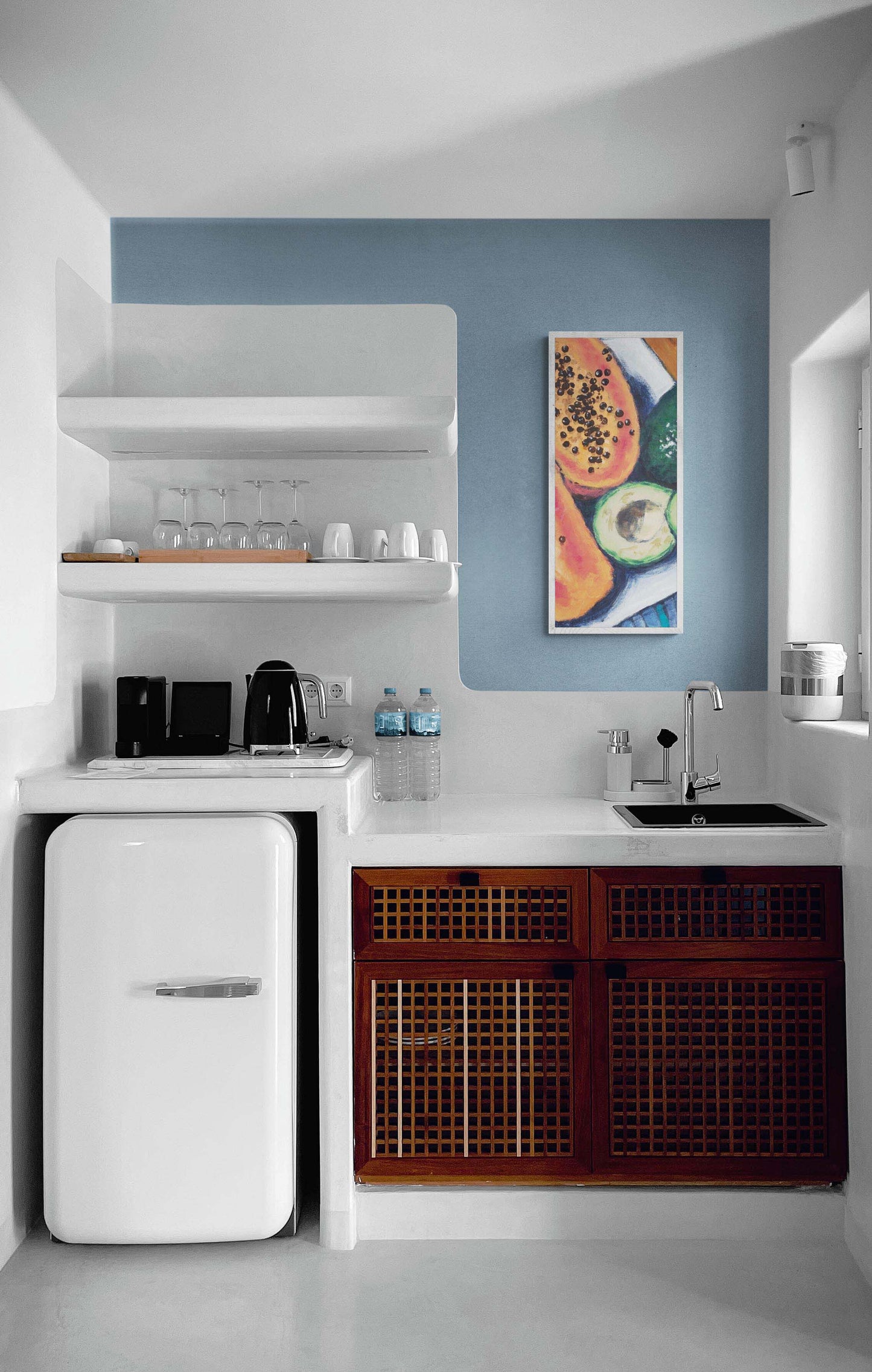 Fine Art Canvas Print - 10x24 12x29 15x36 20x48 25x60 inches | Papaya & Avocados in Acrylic, CP3-2105-C