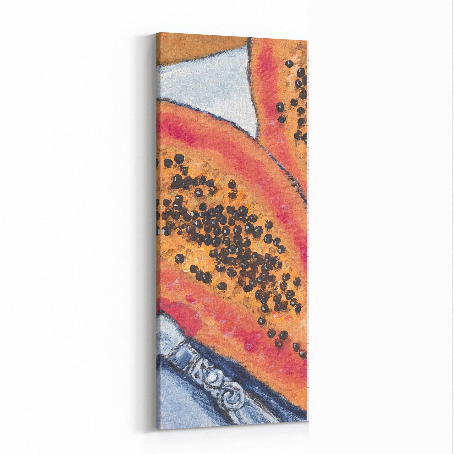 Fine Art Canvas Print - 10x24 12x29 15x36 20x48 25x60 inches | Papaya & Avocados in Acrylic, CP3-2105-L