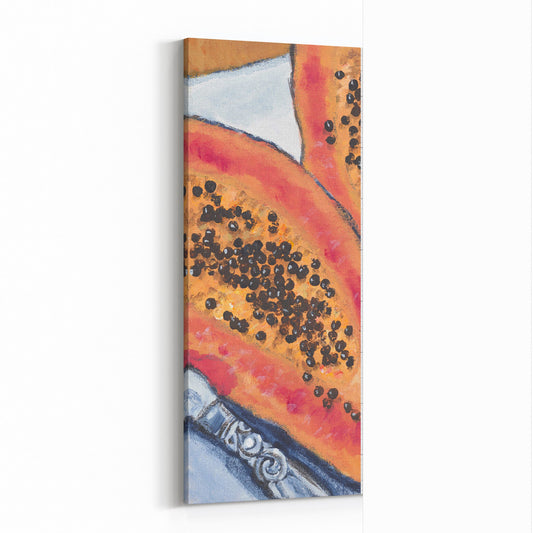 Fine Art Canvas Print - 10x24 12x29 15x36 20x48 25x60 inches | Papaya & Avocados in Acrylic, CP3-2105-L