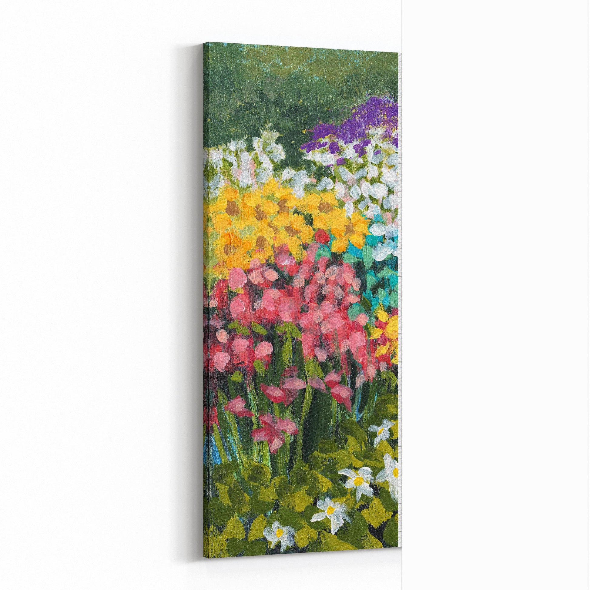 Fine Art Canvas Print - 10x24 12x29 15x36 20x48 25x60 inches | Floral Garden Three in Acrylic, CP3-2147-L