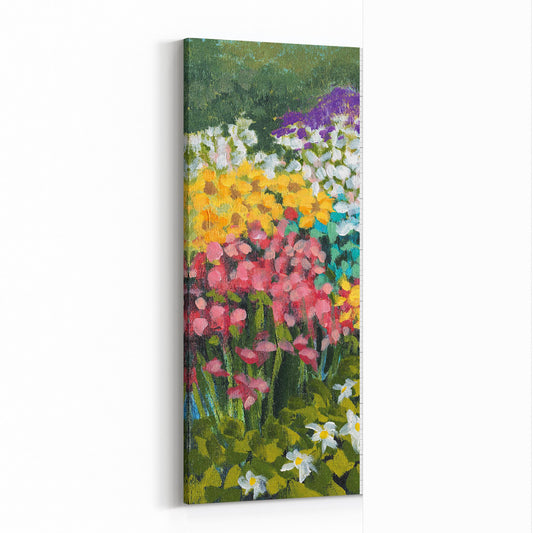 Fine Art Canvas Print - 10x24 12x29 15x36 20x48 25x60 inches | Floral Garden Three in Acrylic, CP3-2147-L