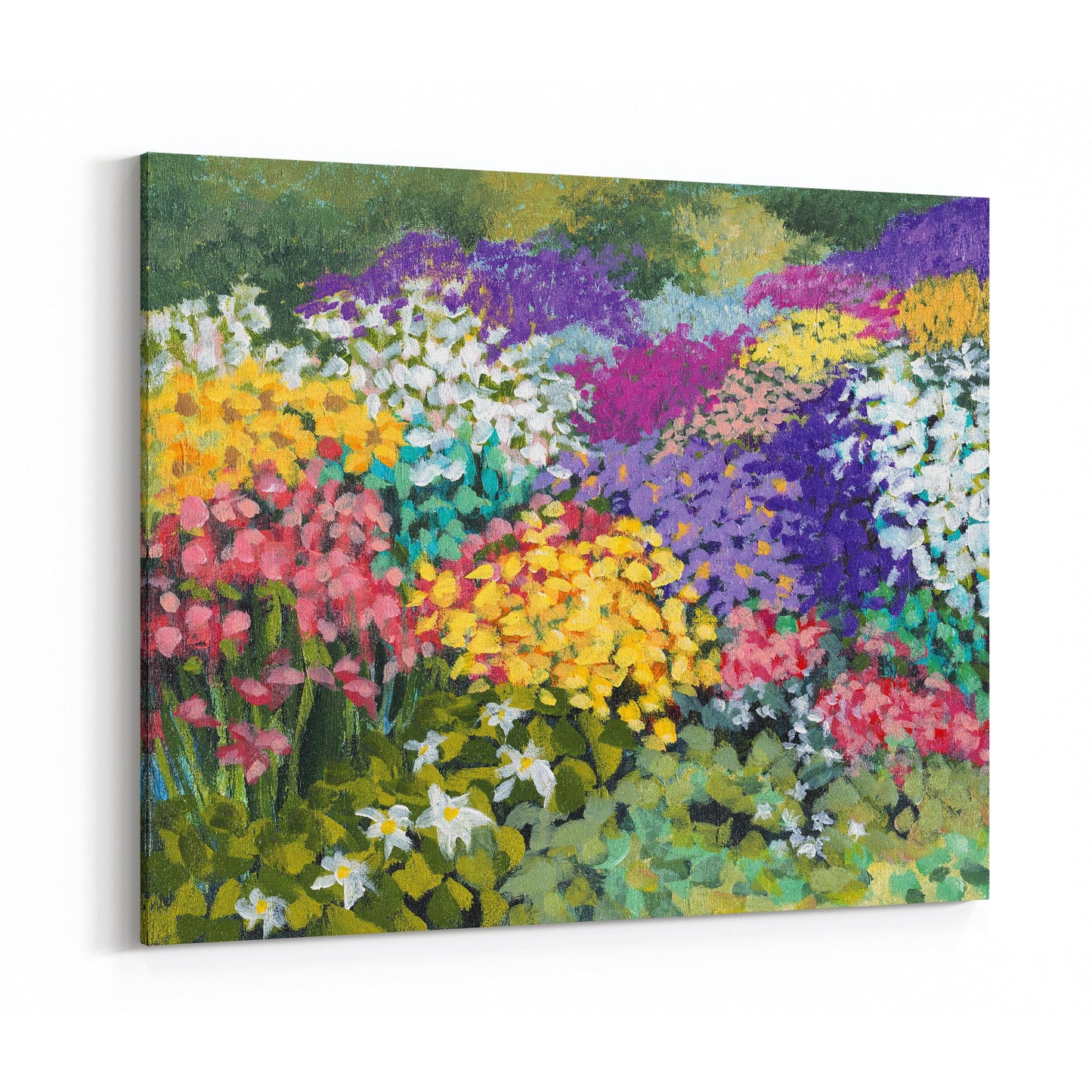 Fine Art Canvas Print - 30x24 35x28 40x32 45x36 50x40 55x44 60x48 inches | Floral Garden Three in Acrylic, CPH-2147