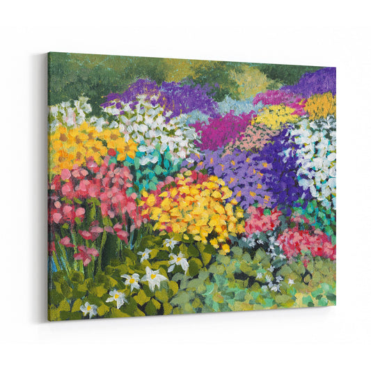 Fine Art Canvas Print - 30x24 35x28 40x32 45x36 50x40 55x44 60x48 inches | Floral Garden Three in Acrylic, CPH-2147