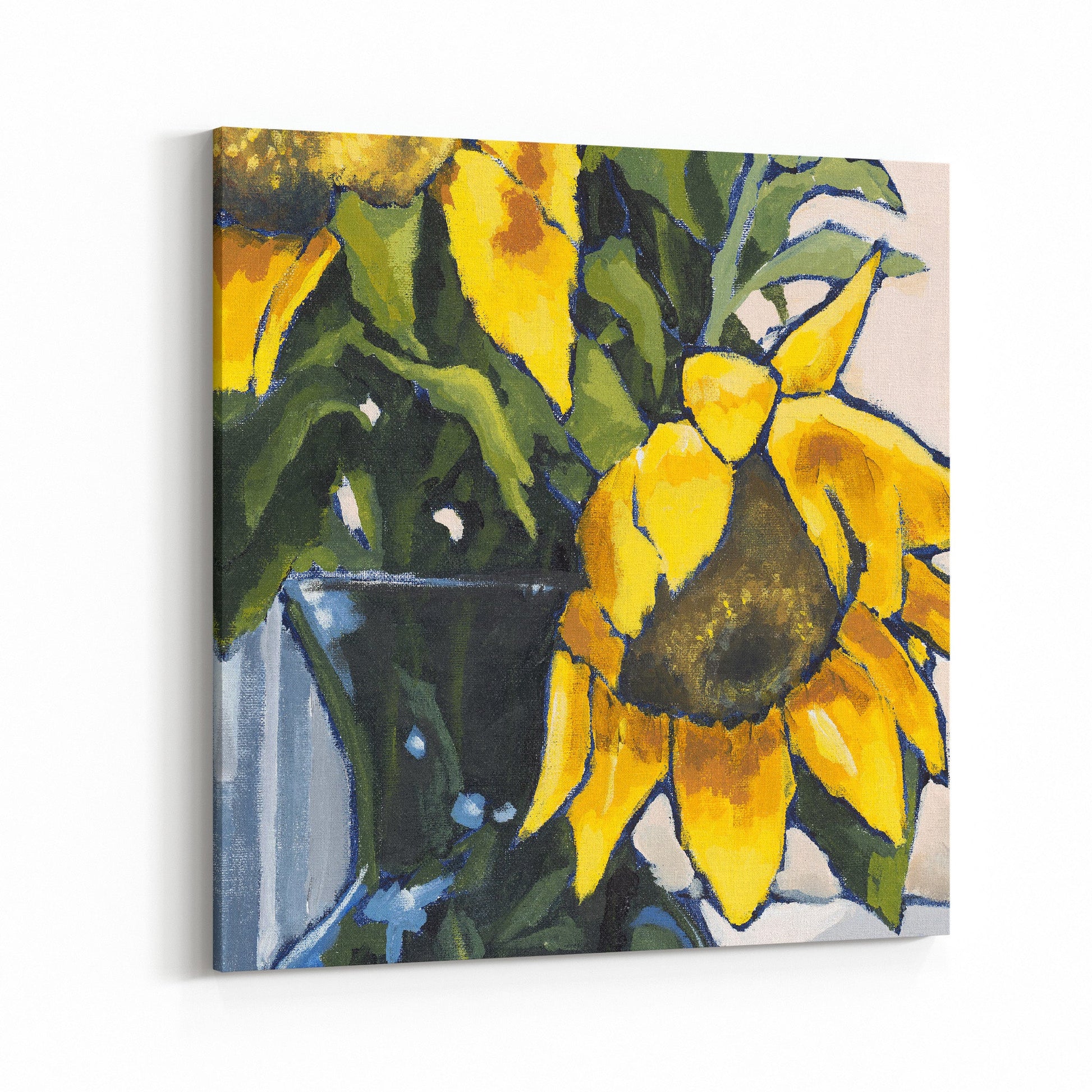Fine Art Canvas Print - 24x24 30x30 36x36 40x40 42x42 44x44 48x48 inches | Sunflowers in Acrylic, CPS-1040-002