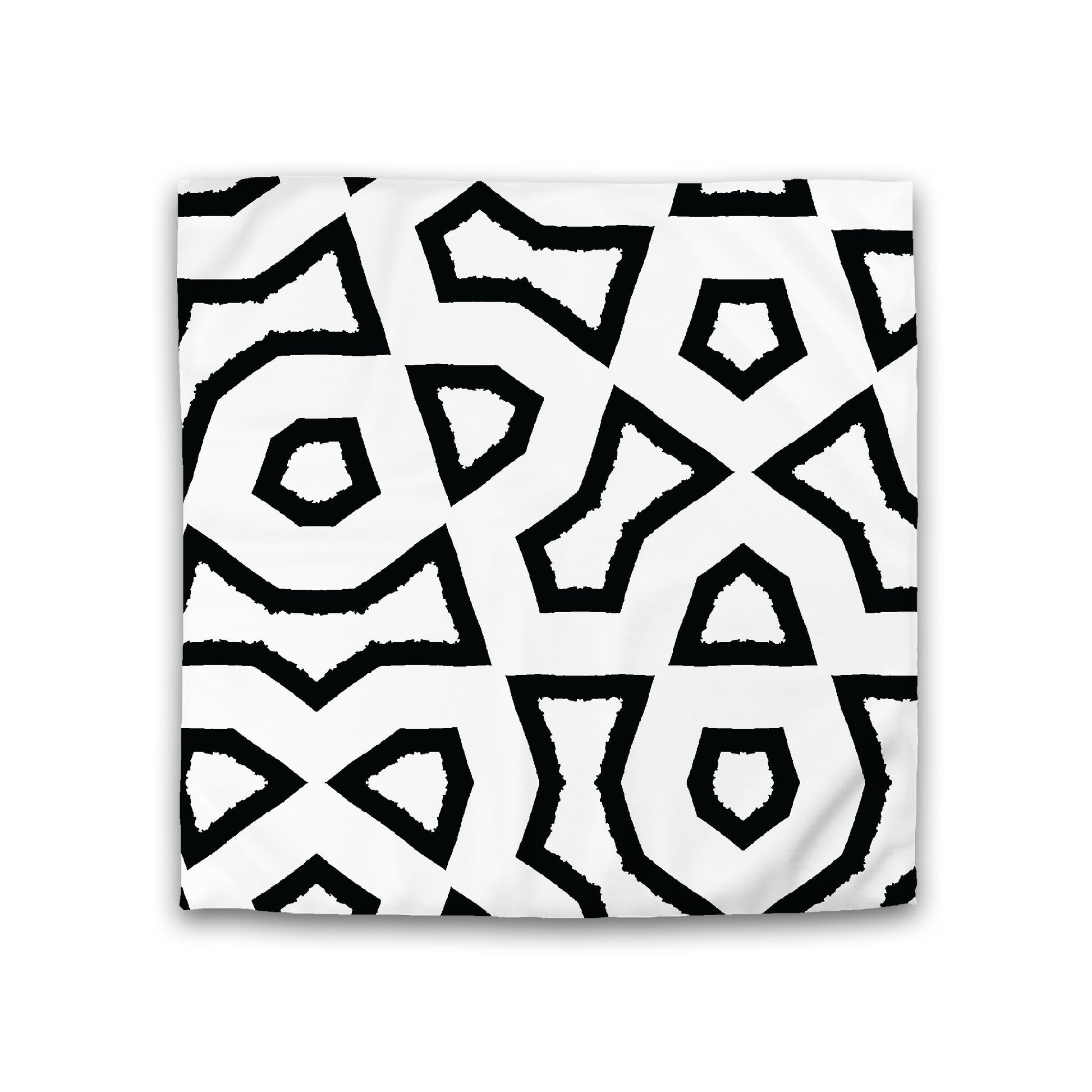 Off-White Cotton Sateen Duvet Cover, Bold Black Graphic, Double (width x length) 81 x 81 inches /  206 x 206 cm