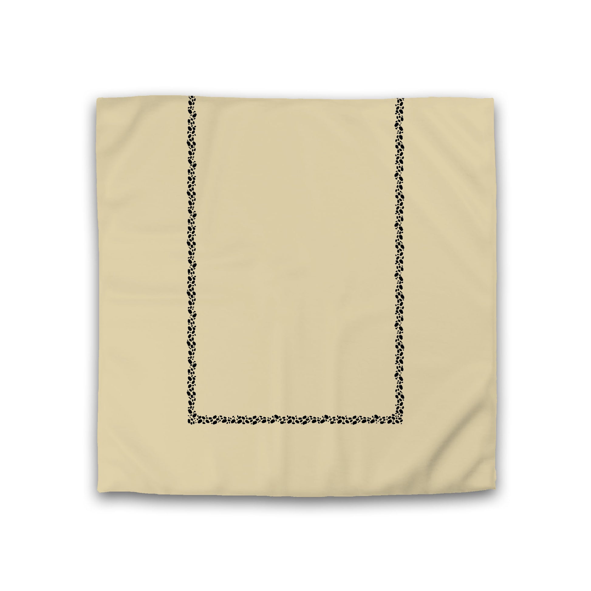 Desert Sand Cotton Sateen Duvet Cover, Black Hand-painted Dab Motif Print, Classic Border, Double (width x length) 81 x 81 inches /  206 x 206 cm