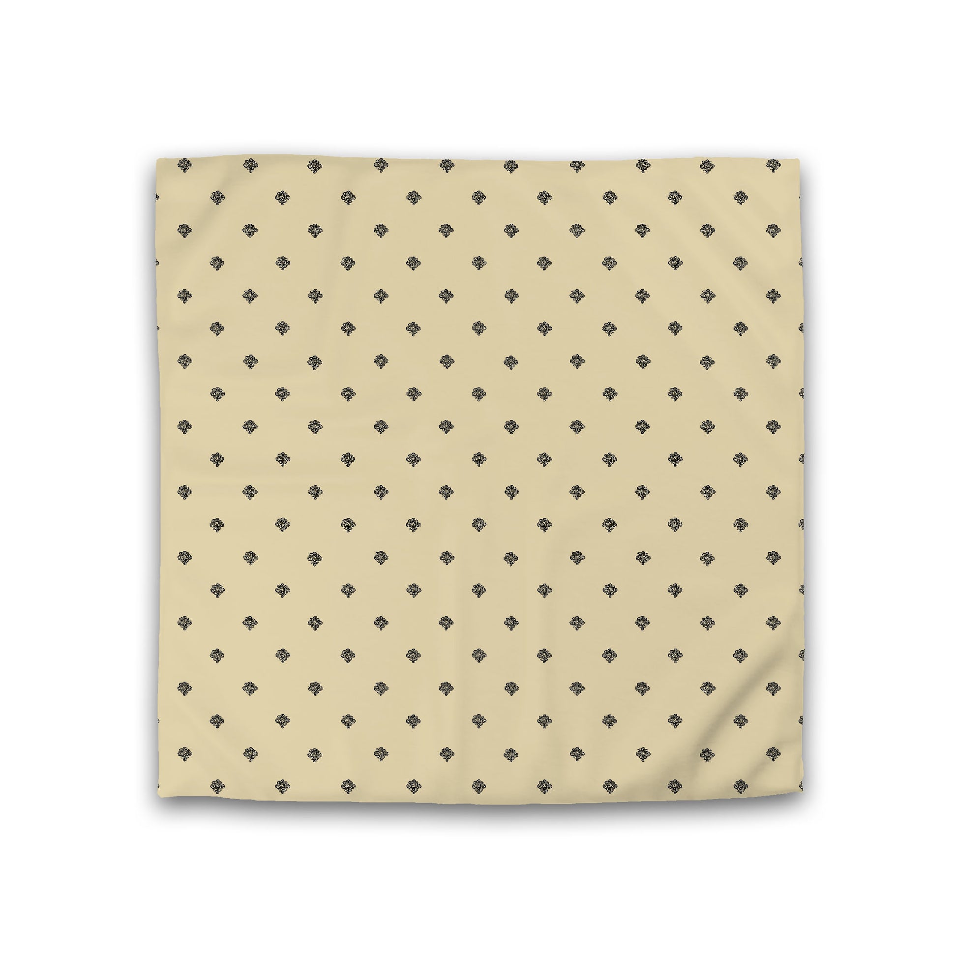 Desert Sand Cotton Sateen Duvet Cover, Black Hand-painted Swizzle Motif Print, Double (width x length) 81 x 81 inches /  206 x 206 cm