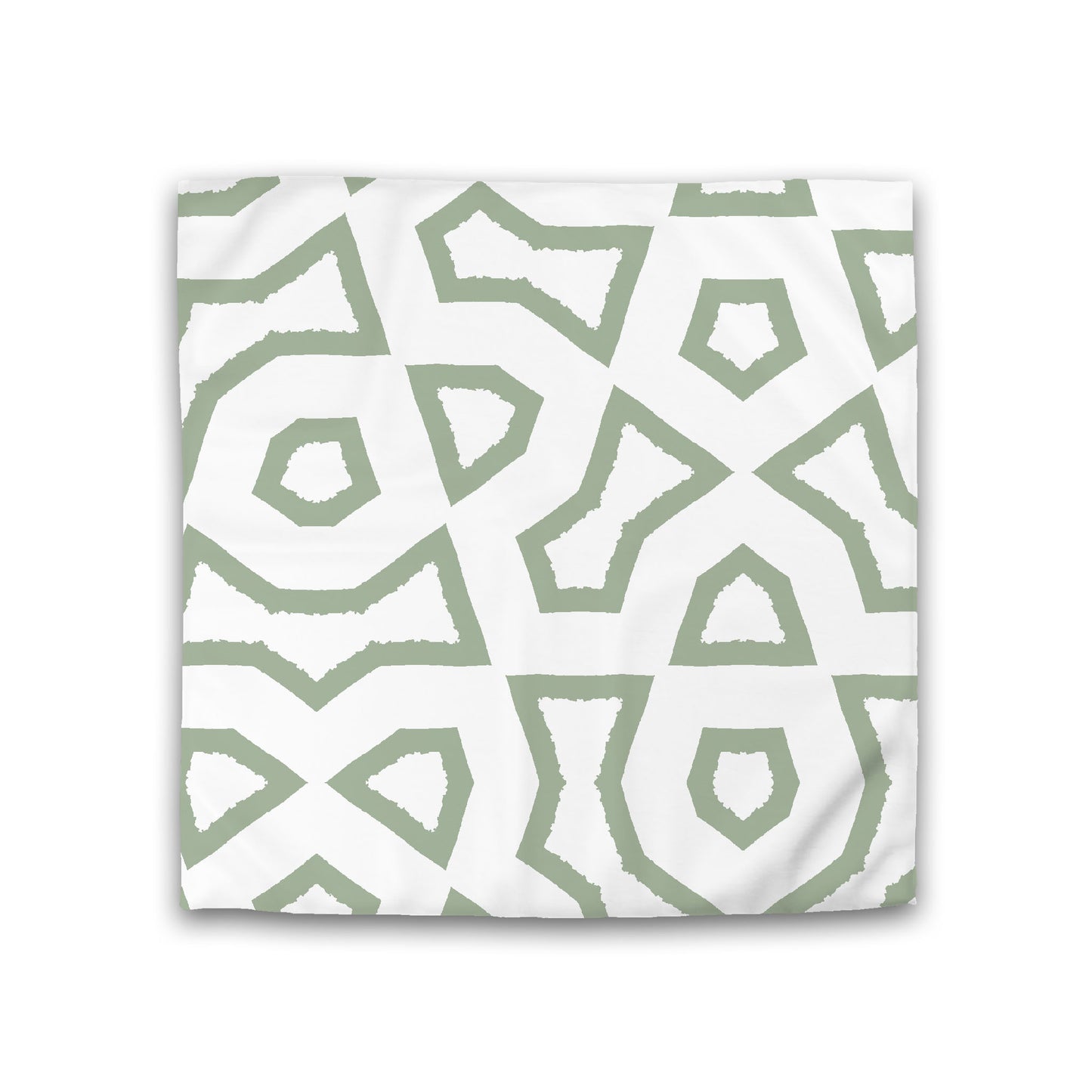 Off-white Cotton Sateen Duvet Cover, Bold Green Graphic, Double (width x length) 81 x 81 inches /  206 x 206 cm