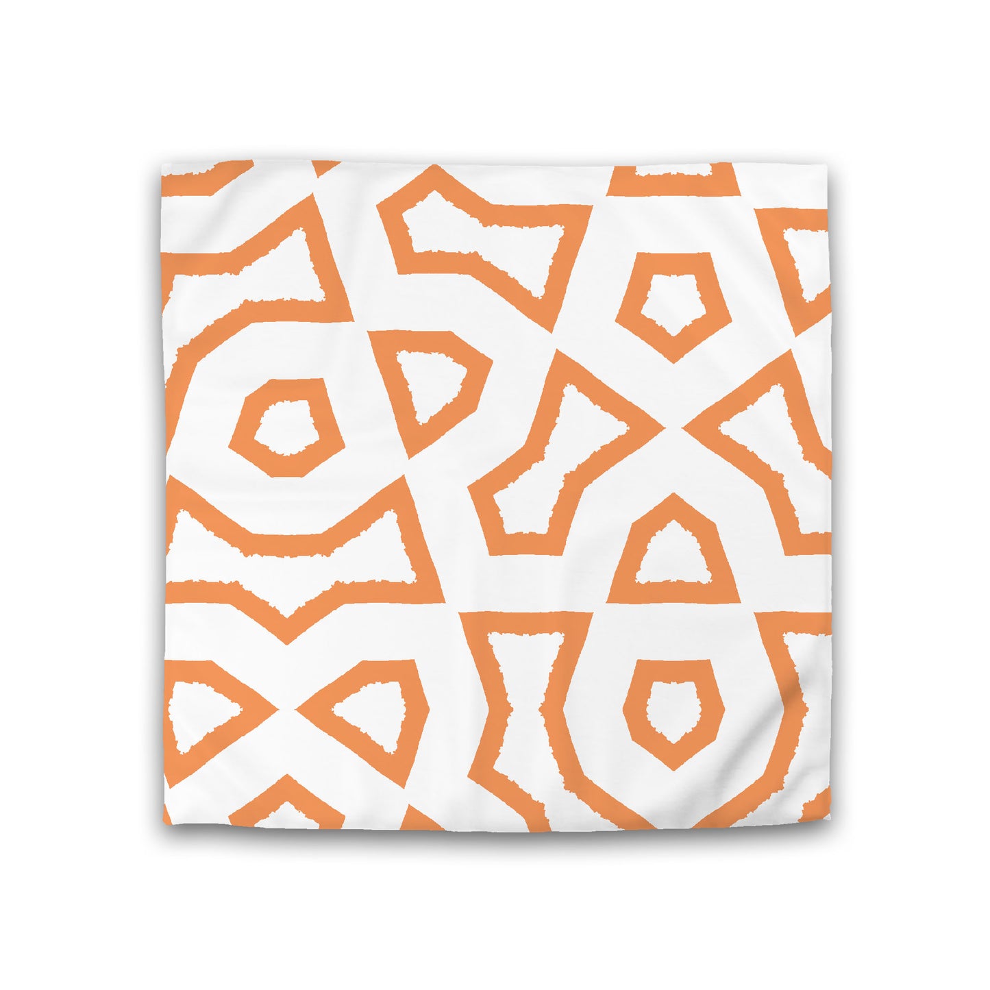 Off-white Cotton Sateen Duvet Cover, Bold Orange Graphic, Double (width x length) 81 x 81 inches /  206 x 206 cm
