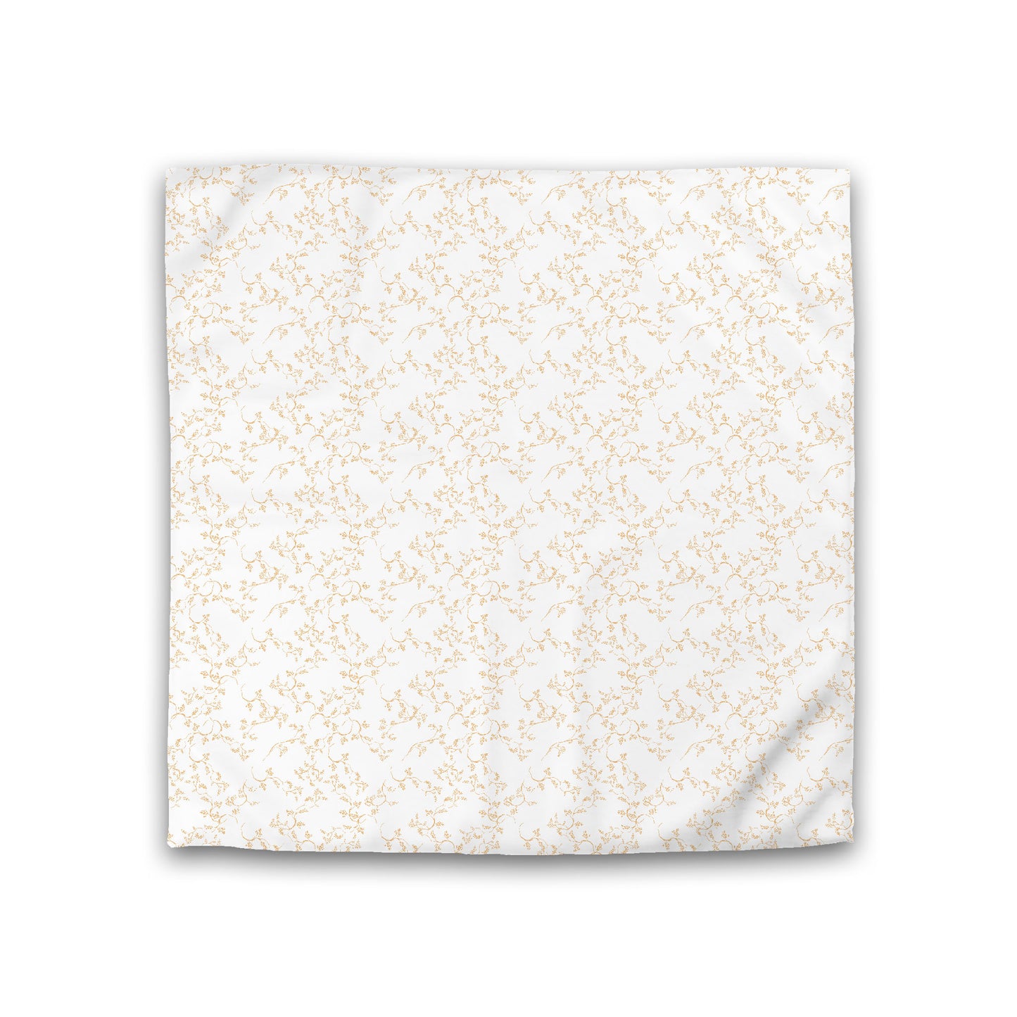 Off-white Cotton Sateen Duvet Cover, Pale Orange Hand-painted Vine Print, Double (width x length) 81 x 81 inches /  206 x 206 cm