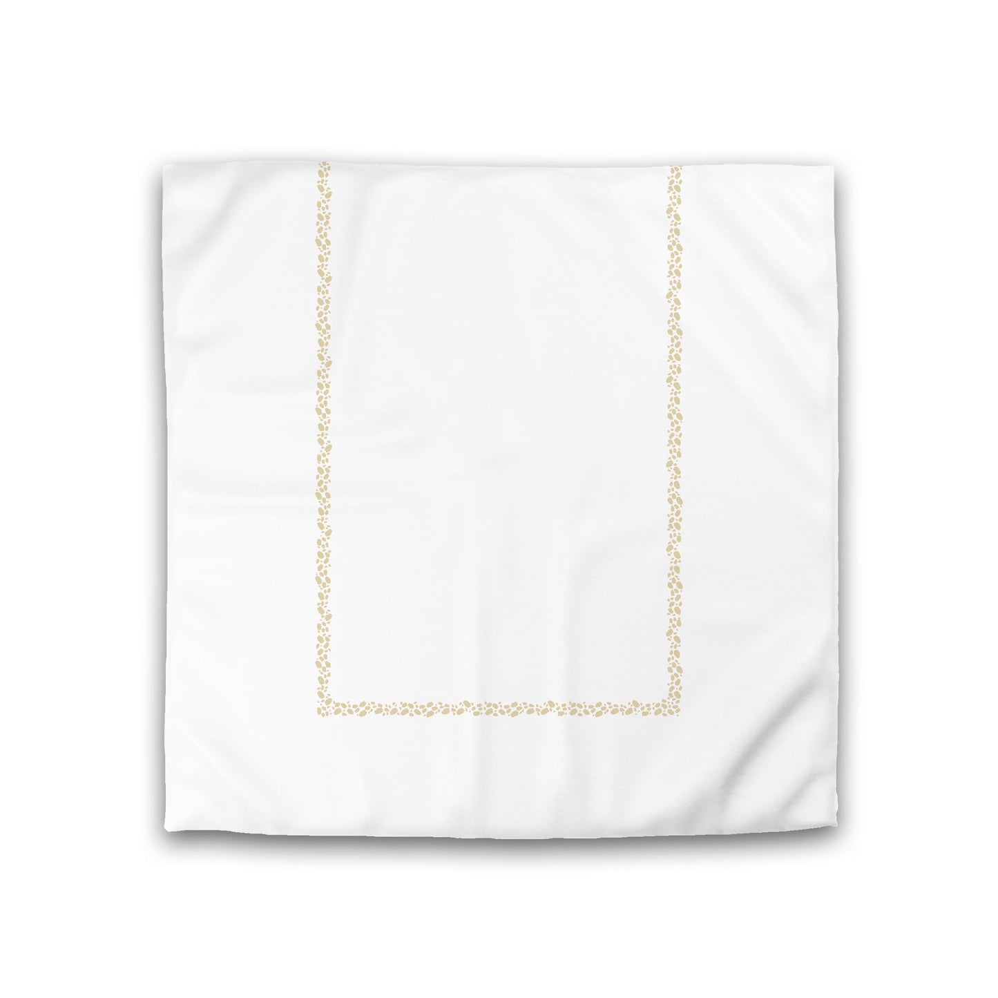 Off-white Cotton Sateen Duvet Cover, Desert Sand Hand-painted Dab Motif Print, Classic Border, Double (width x length) 81 x 81 inches /  206 x 206 cm