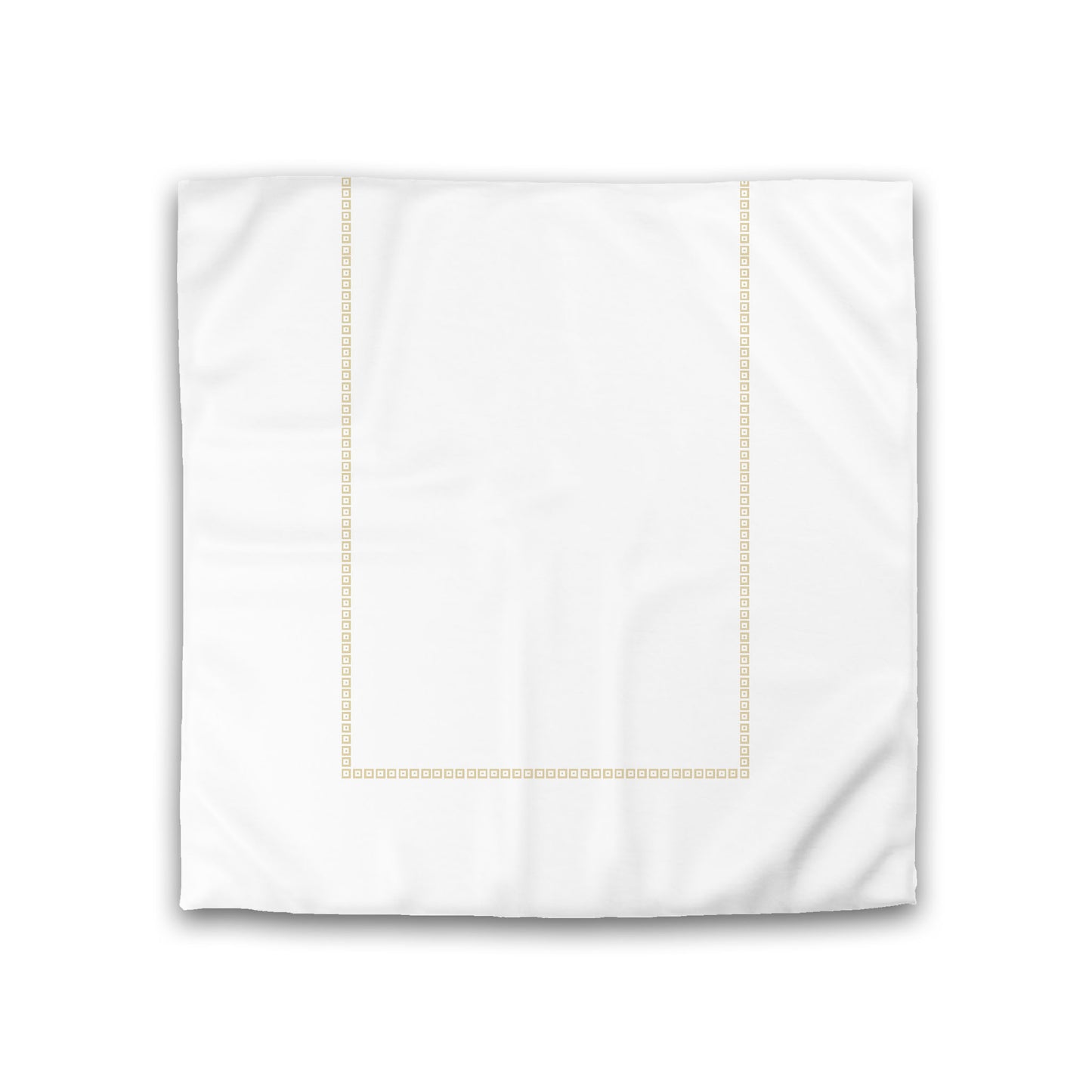 Off-white Cotton Sateen Duvet Cover, Desert Sand Repeating Square Motif Print, Classic Border, Double (width x length) 81 x 81 inches /  206 x 206 cm