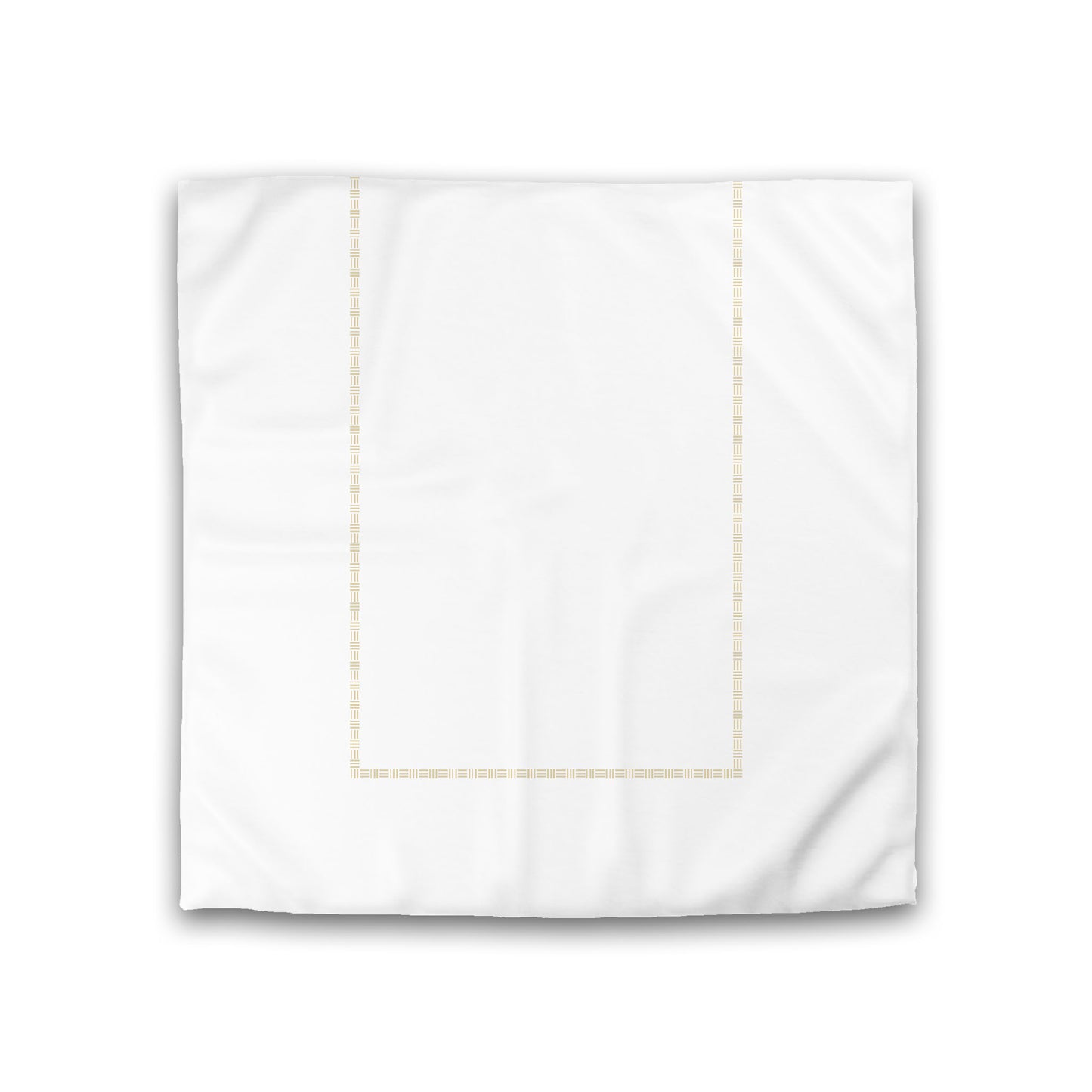 Off-white Cotton Sateen Duvet Cover, Desert Sand Single Weave Motif Print, Classic Border, Double (width x length) 81 x 81 inches /  206 x 206 cm