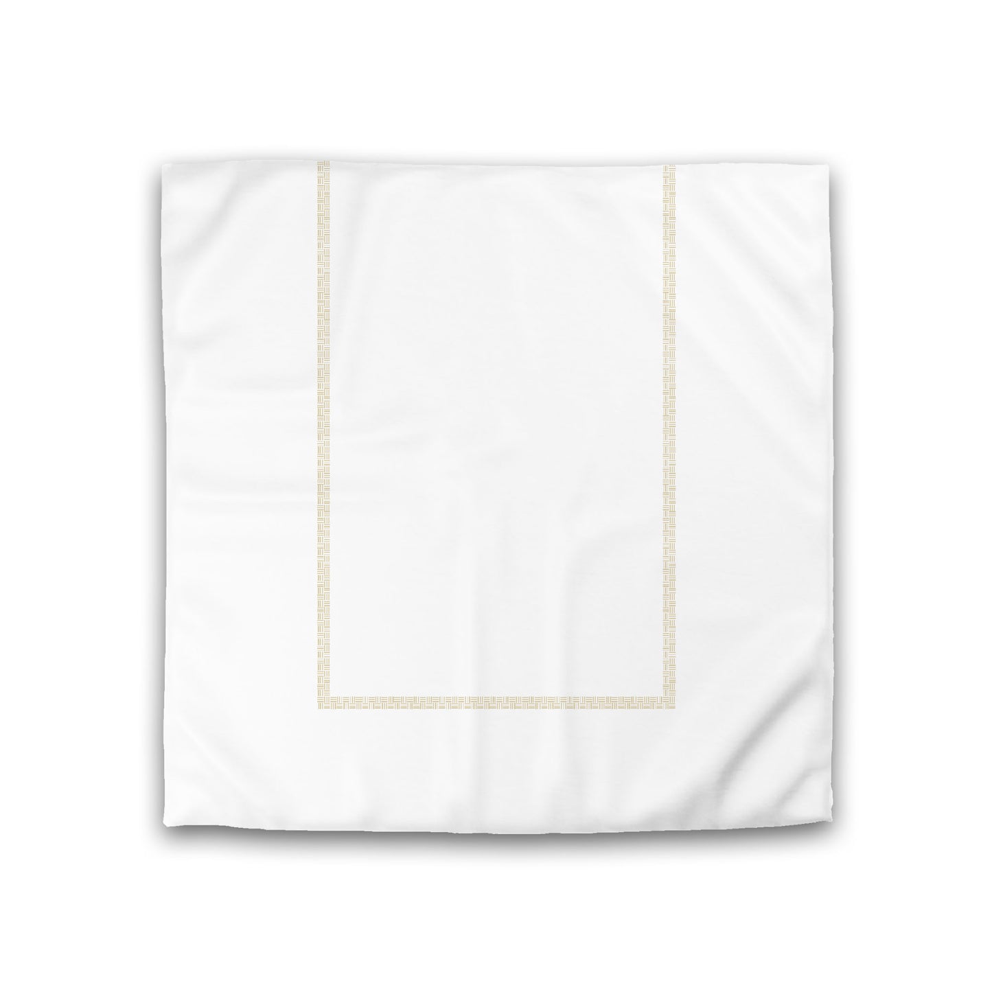 Off-white Cotton Sateen Duvet Cover, Desert Sand Double Weave Motif Print, Classic Border, Double (width x length) 81 x 81 inches /  206 x 206 cm