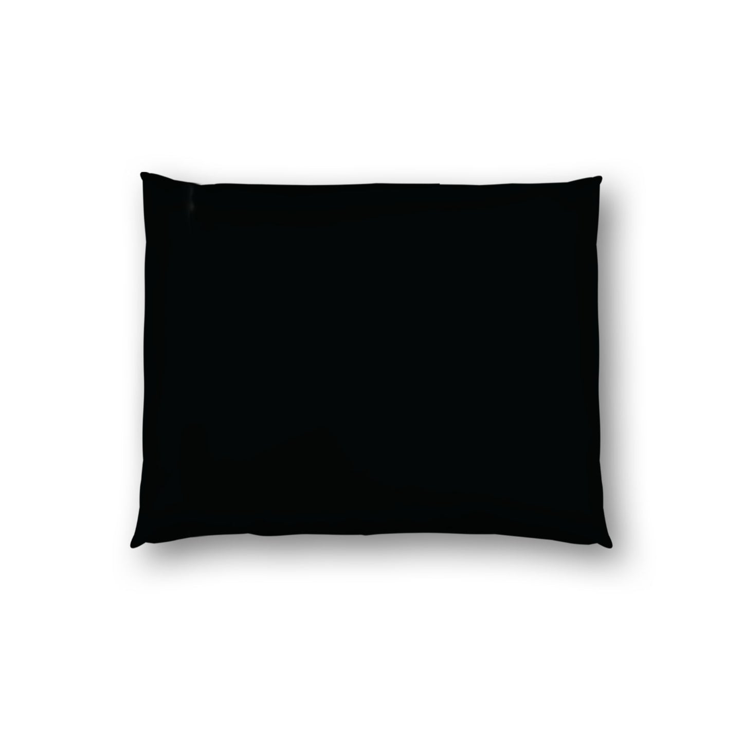 Black Cotton Sateen Sham, White Reverse Side, Standard - 20 x 26 inches