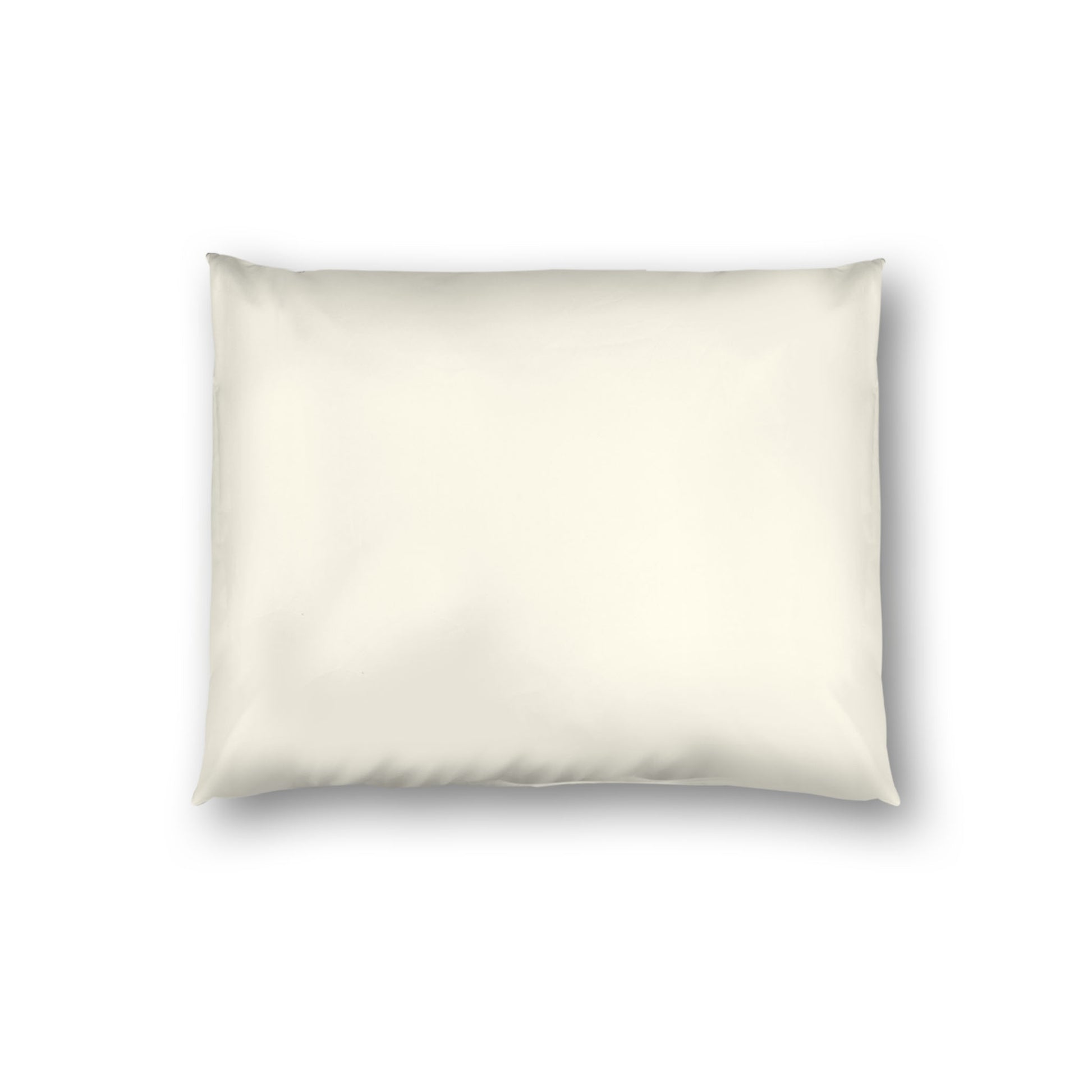 Pale Cream Cotton Sateen Sham, White Reverse Side, Standard - 20 x 26 inches