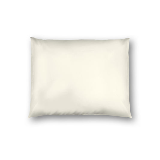 Pale Cream Cotton Sateen Sham, White Reverse Side, Standard - 20 x 26 inches