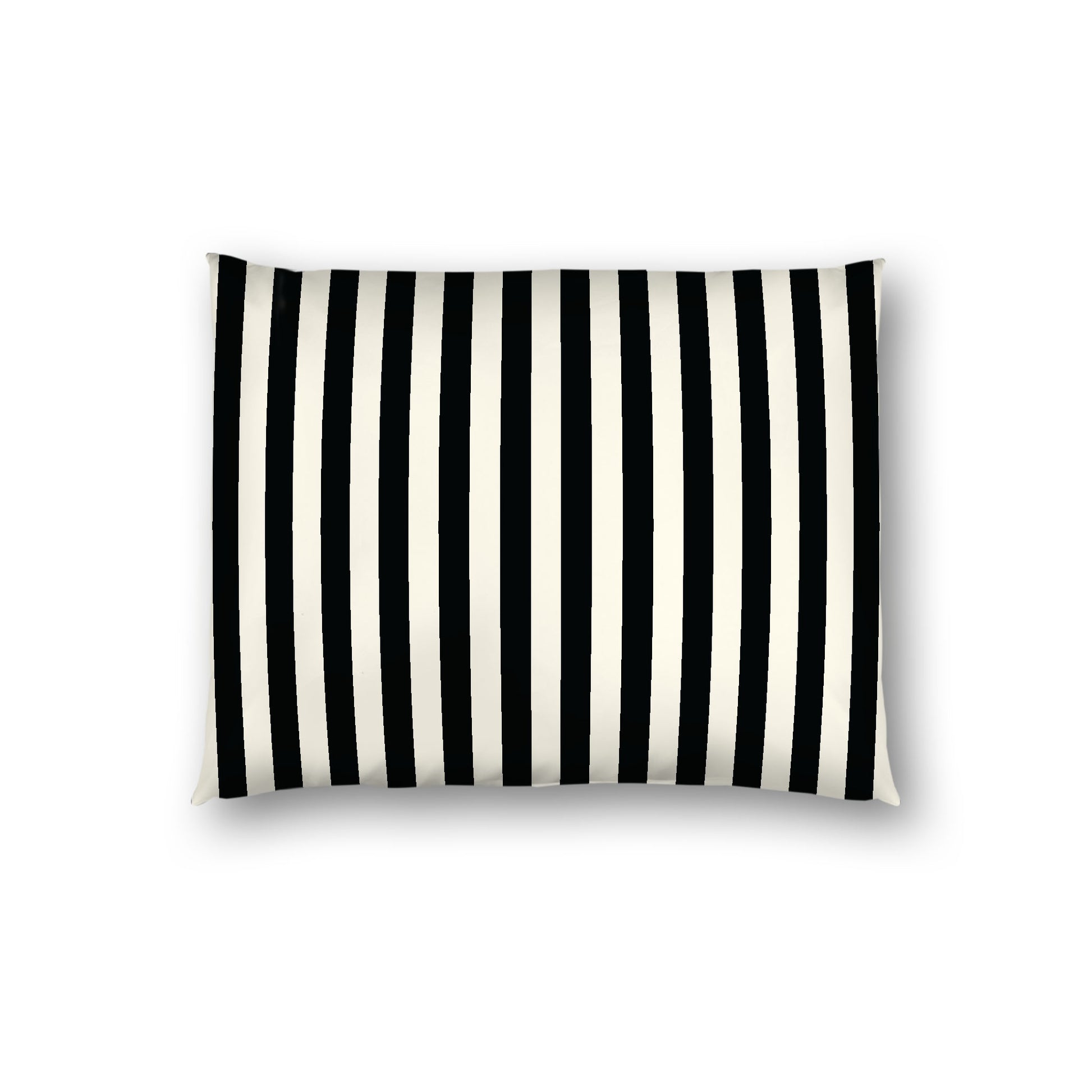 Pale Cream Cotton Sateen Sham, Black Bars on Front, White Reverse Side, Twin - 70 x 90 inches