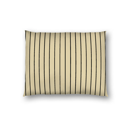 Desert Sand Cotton Sateen Sham, Black Stripes on Front, White Reverse Side, Standard - 20 x 26 inches