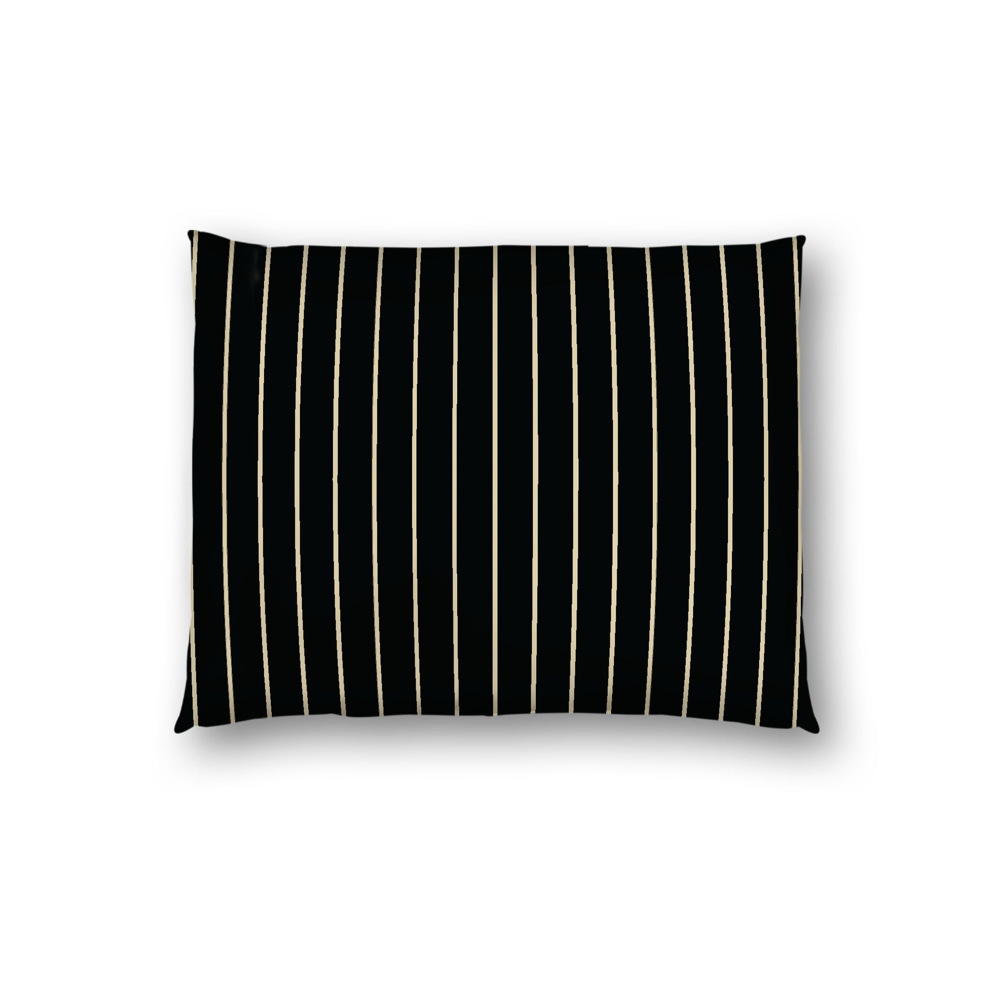 Black Cotton Sateen Sham, Desert Sand Stripes on Front, White Reverse Side, Standard - 20 x 26 inches
