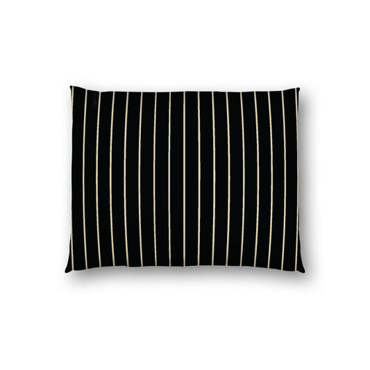 Black Cotton Sateen Sham, Desert Sand Stripes on Front, White Reverse Side, Standard - 20 x 26 inches