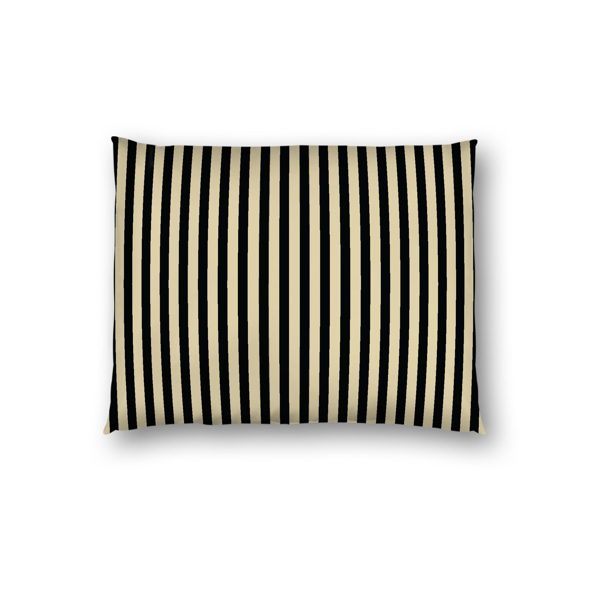Desert Sand Cotton Sateen Sham, Thin Black Bars on Front, White Reverse Side, Standard - 20 x 26 inches