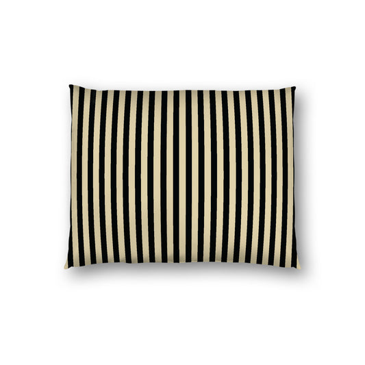 Desert Sand Cotton Sateen Sham, Thin Black Bars on Front, White Reverse Side, Standard - 20 x 26 inches