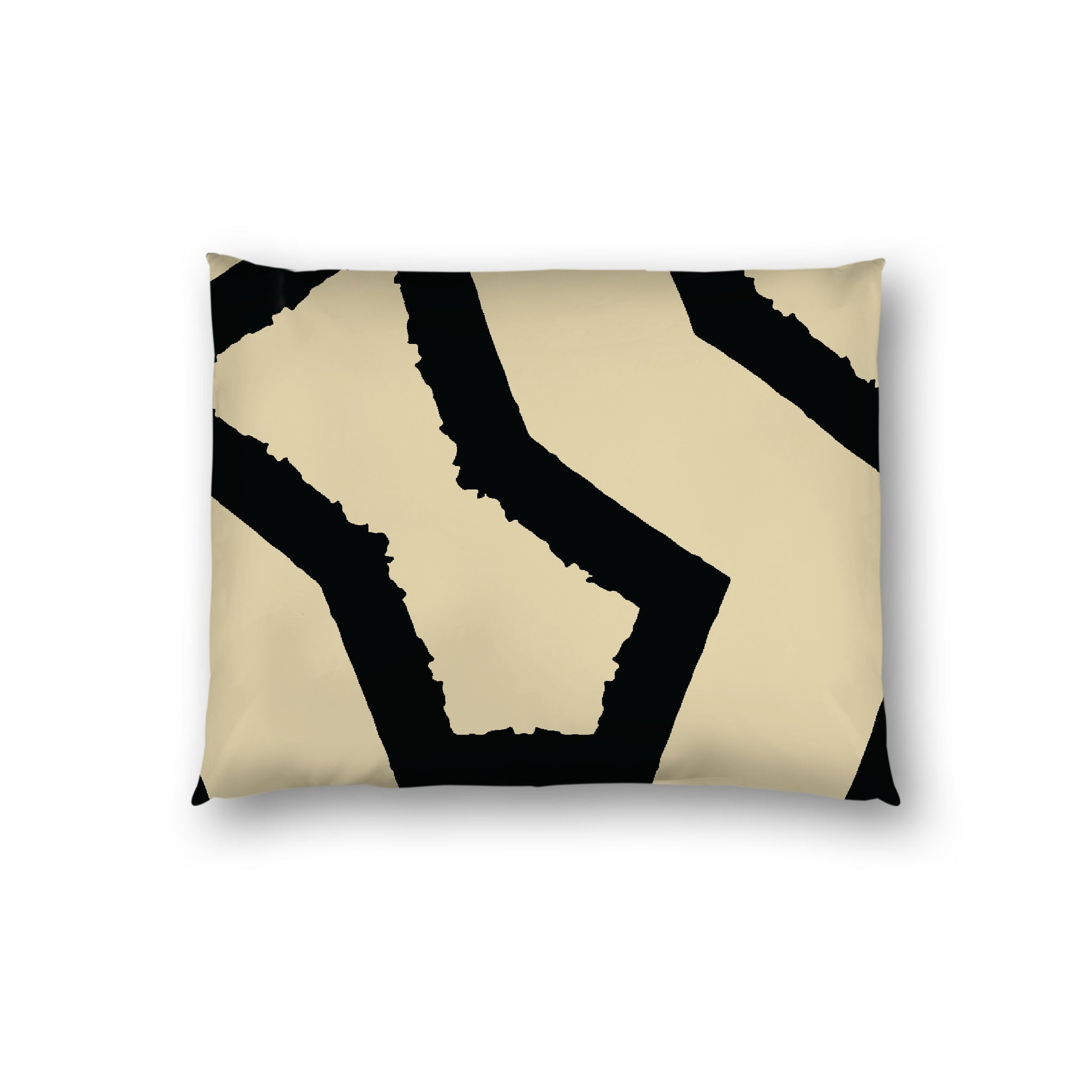 Desert Sand Cotton Sateen Sham, Bold Black Graphic on Front, White Reverse Side, Standard - 20 x 26 inches