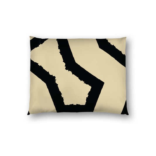 Desert Sand Cotton Sateen Sham, Bold Black Graphic on Front, White Reverse Side, Standard - 20 x 26 inches