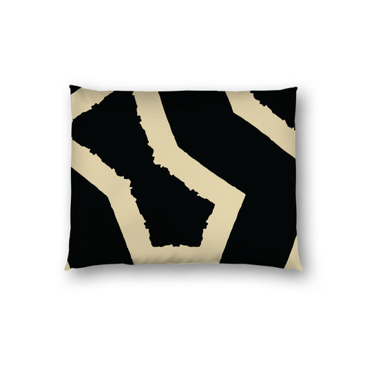 Black Cotton Sateen Sham, Bold Desert Sand Graphic on Front, White Reverse Side, Standard - 20 x 26 inches