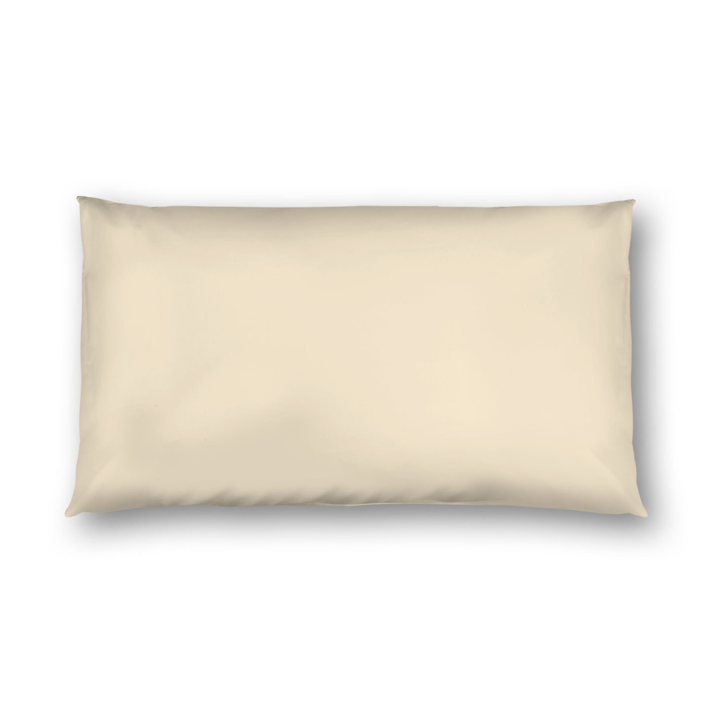 Beige Cotton Sateen Sham, White Reverse Side, King - 20 x 36 inches