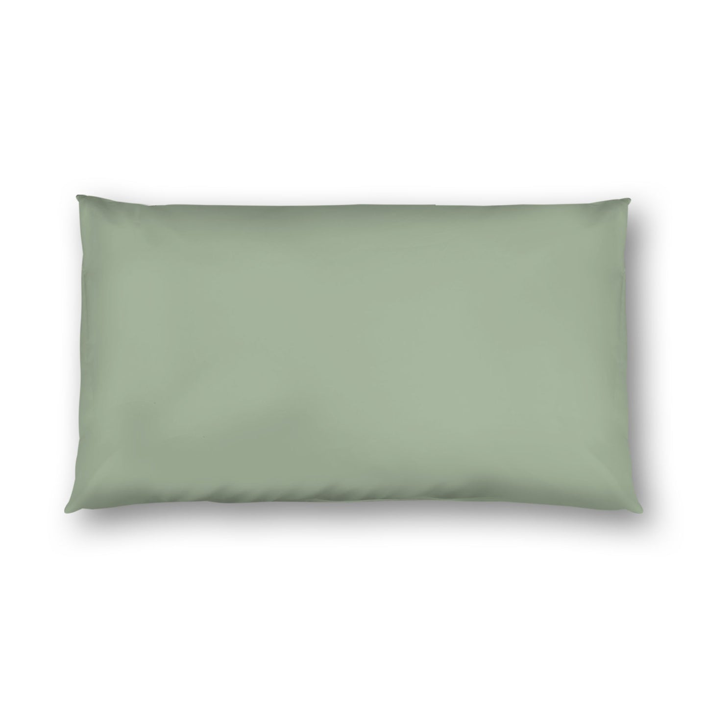 Green Cotton Sateen Sham, White Reverse Side, King -  20 x 36 inches
